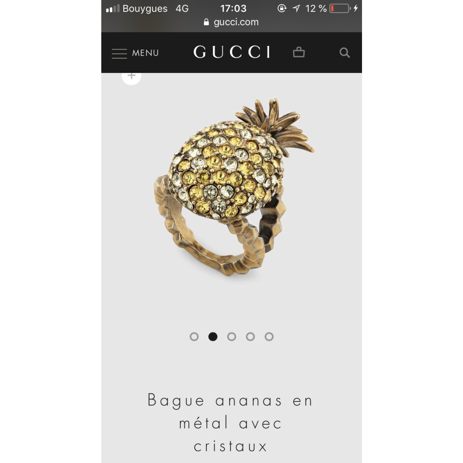 gucci pineapple ring