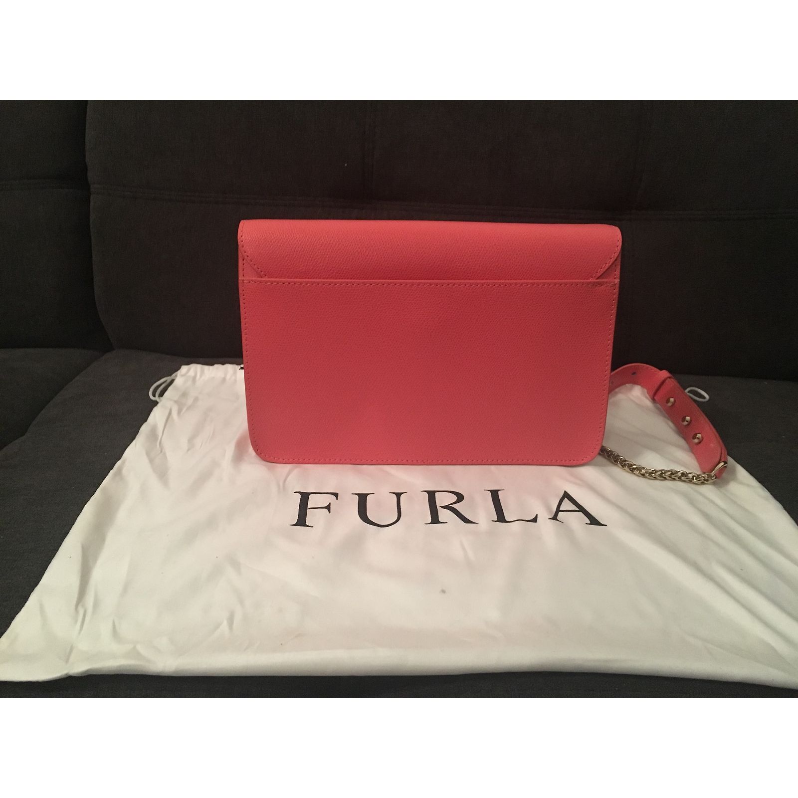 Sac à Main Furla Lilli En Cuir Saffiano Rose Brillant - Neuf Avec étiquettes, Format Petit Bandoulière
