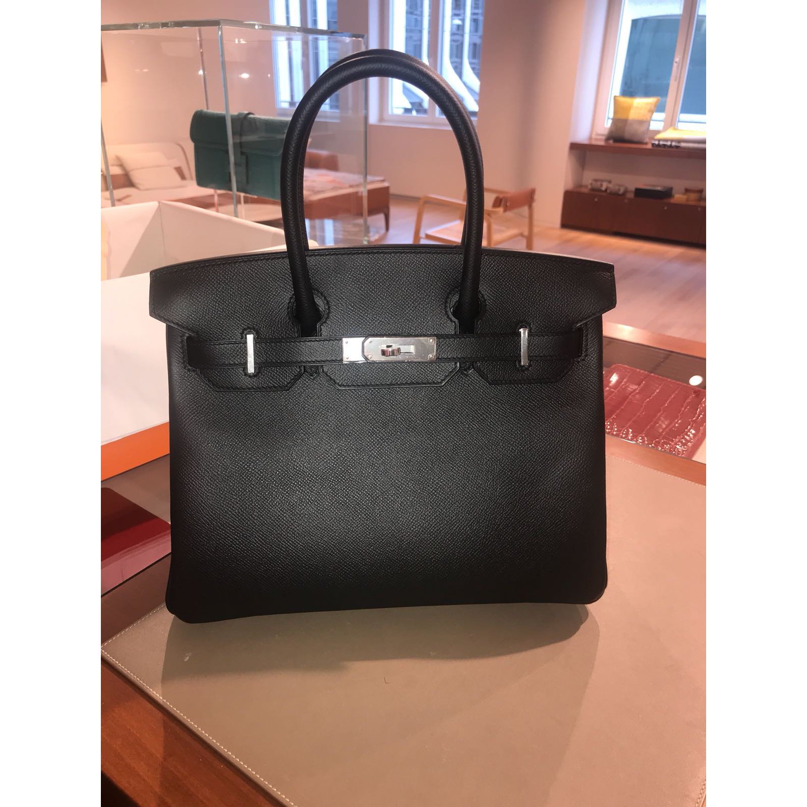 Hermès Birkin 30 Epsom Black Leather ref.78155 - Joli Closet