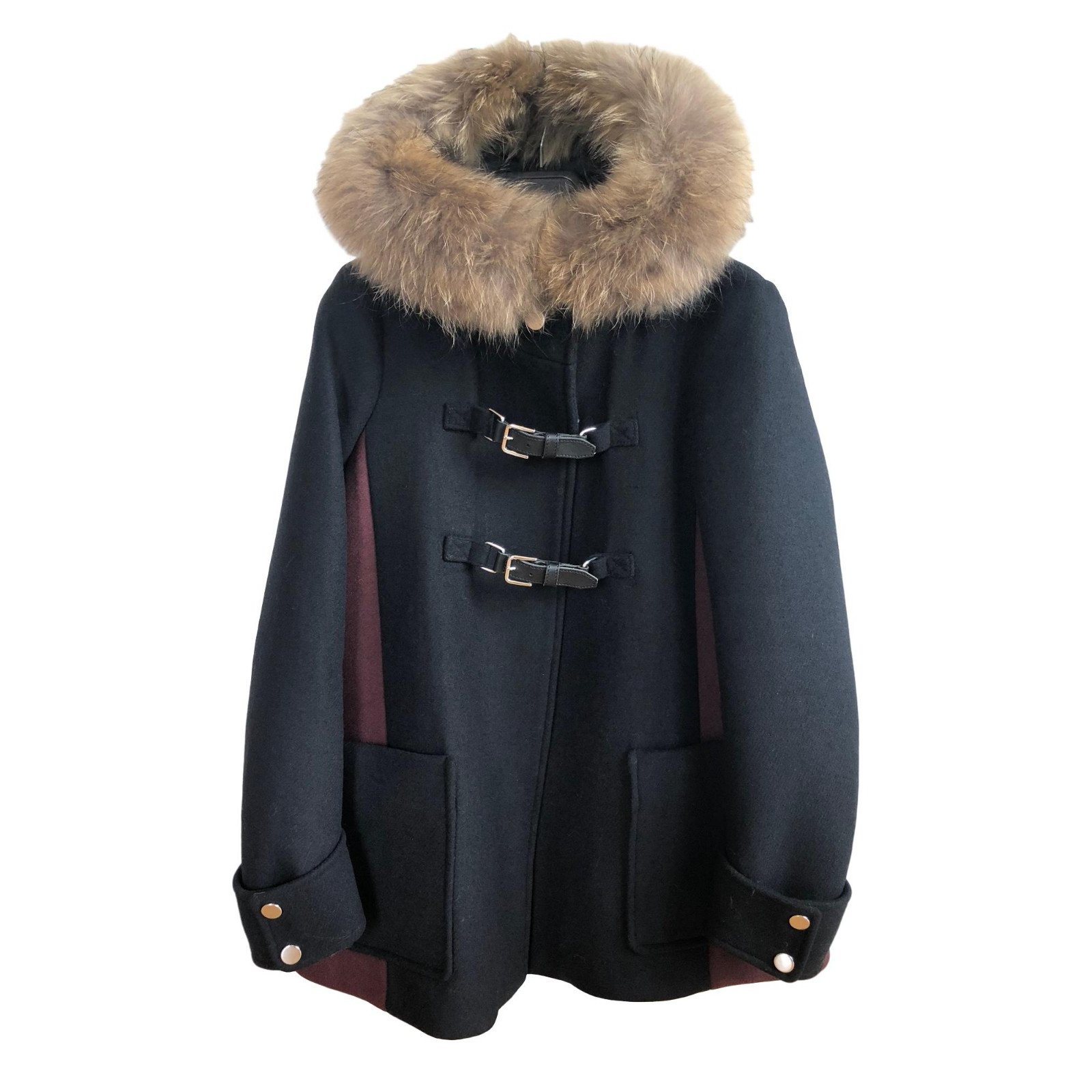 Maje Coats, Outerwear Black Wool ref.78187 - Joli Closet