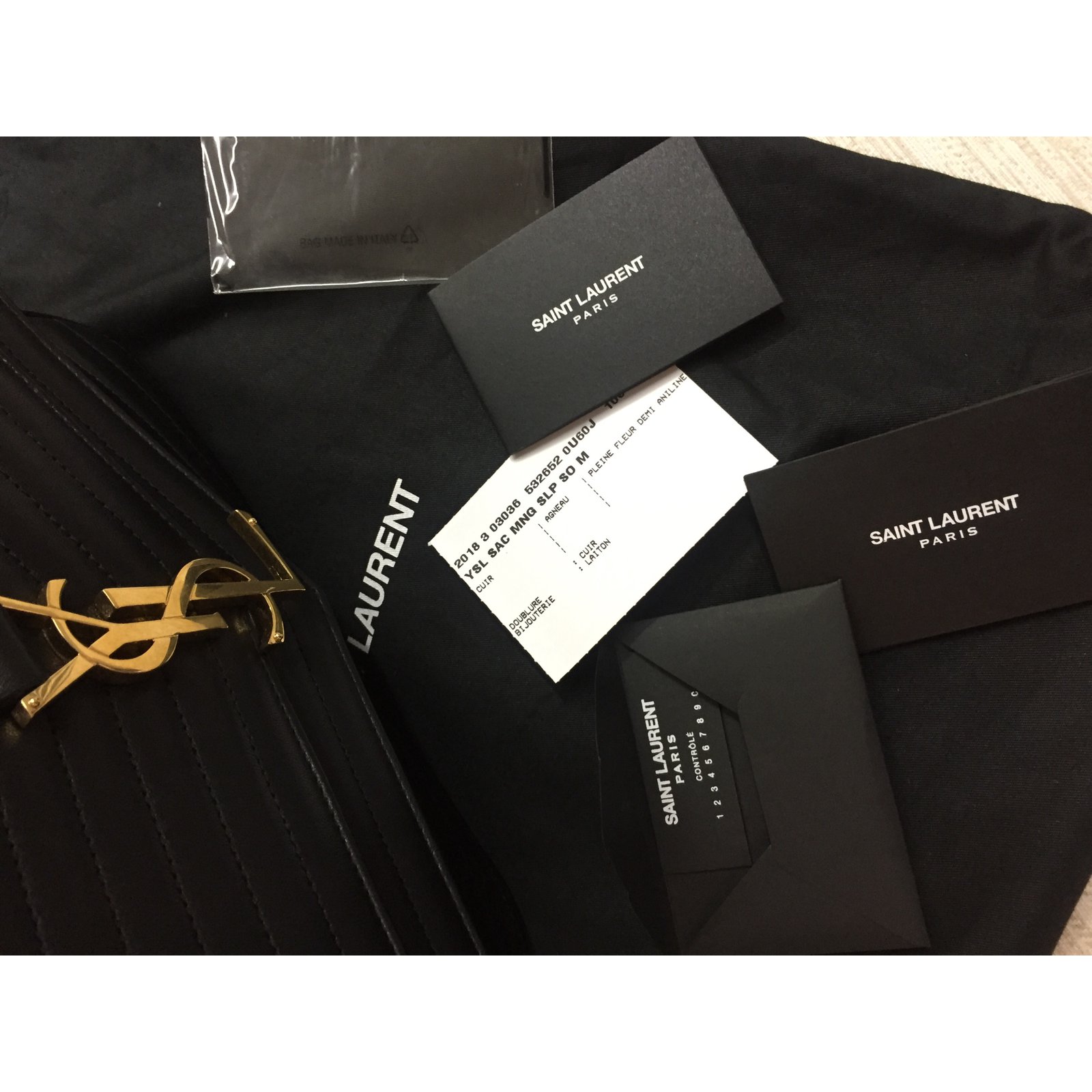 Saint Laurent Sulpice Black Leather ref.78297 - Joli Closet