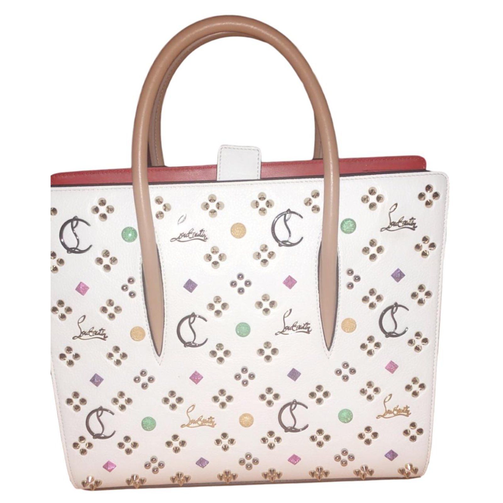 Christian Louboutin Handbags White Leather ref.78515 - Joli Closet