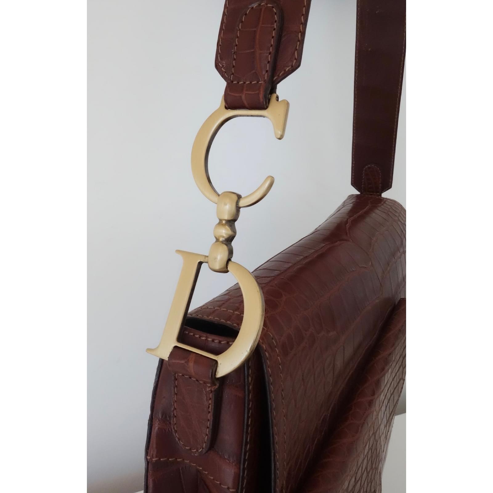 Dior Saddle Vintage Cuirs exotiques Marron ref.78869 Joli Closet