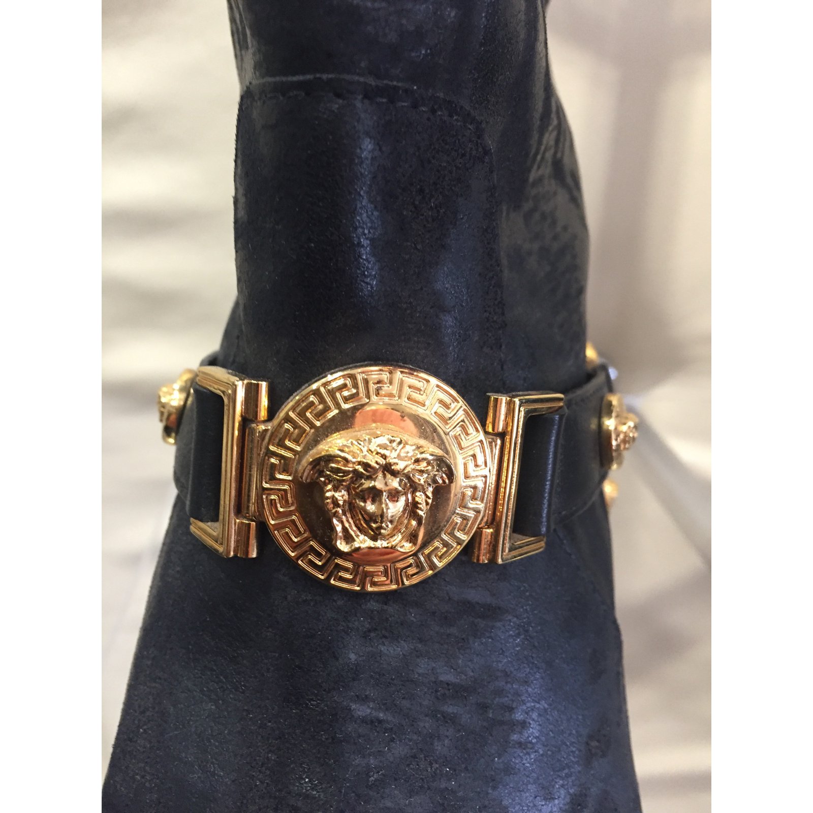 Gianni Versace Medusa Head Suede Belt