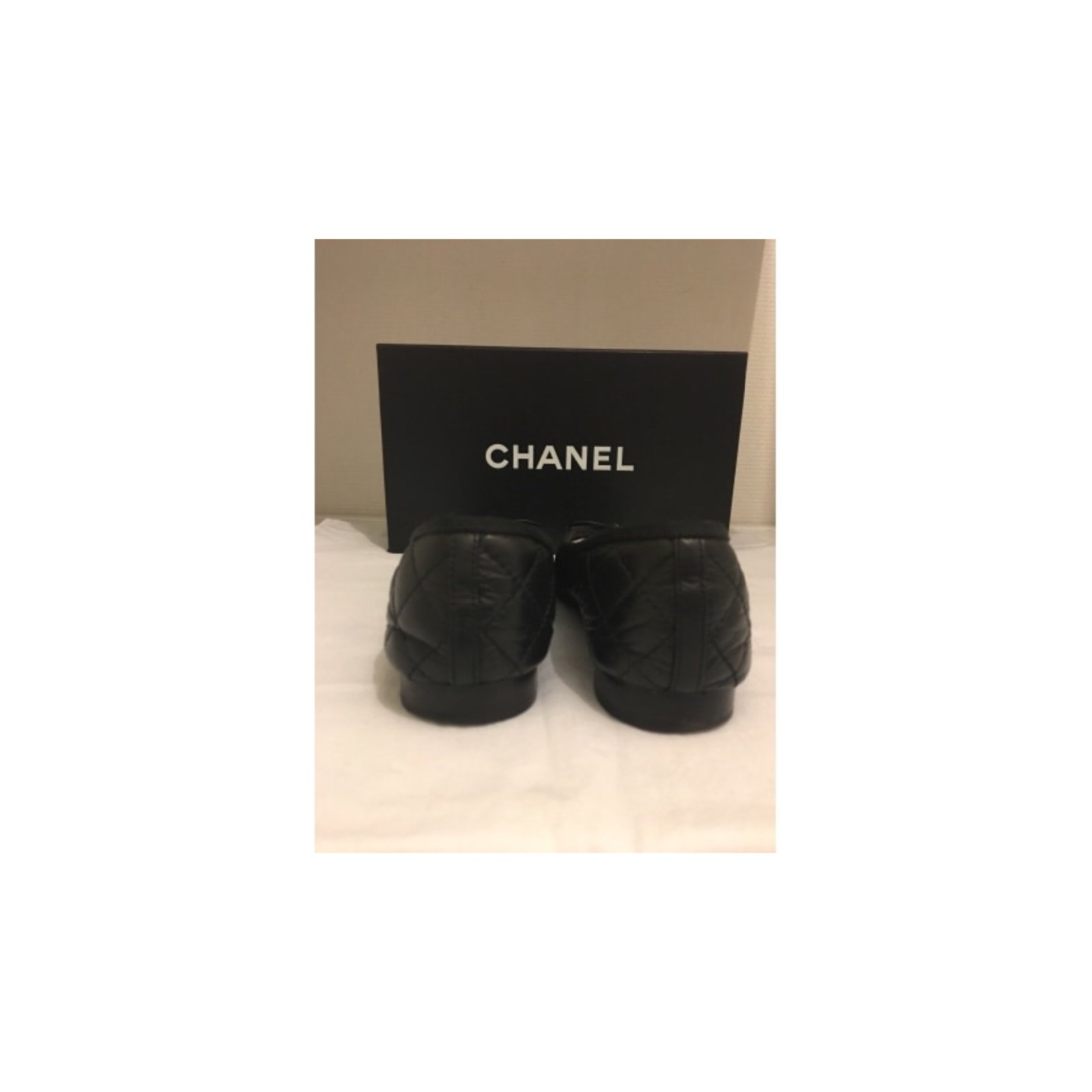 Chanel Silver Metallic Leather CC Cap Toe Ballet Flats Size 6.5/37 -  Yoogi's Closet