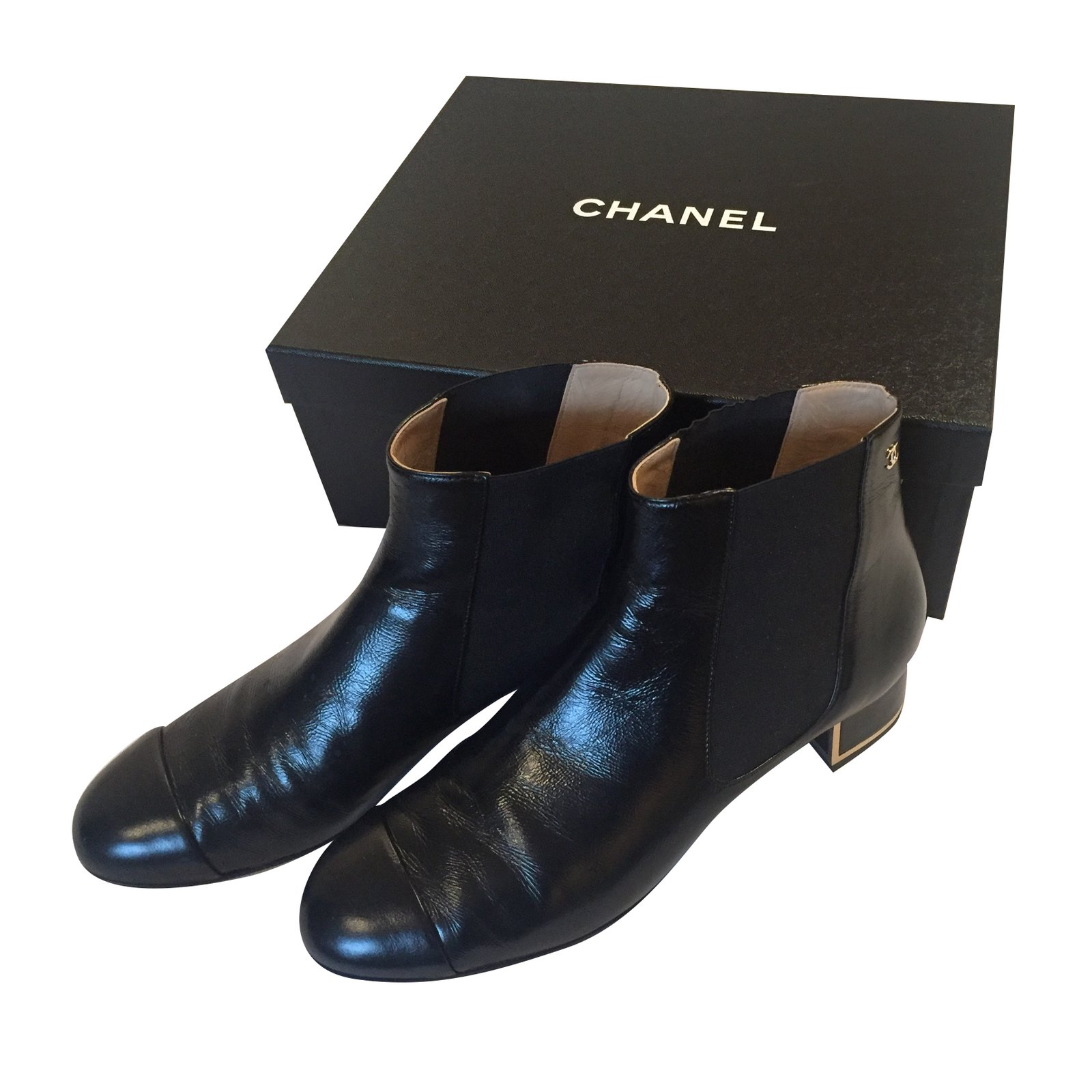 Chanel Ankle boots Black Leather ref.79549 Joli Closet