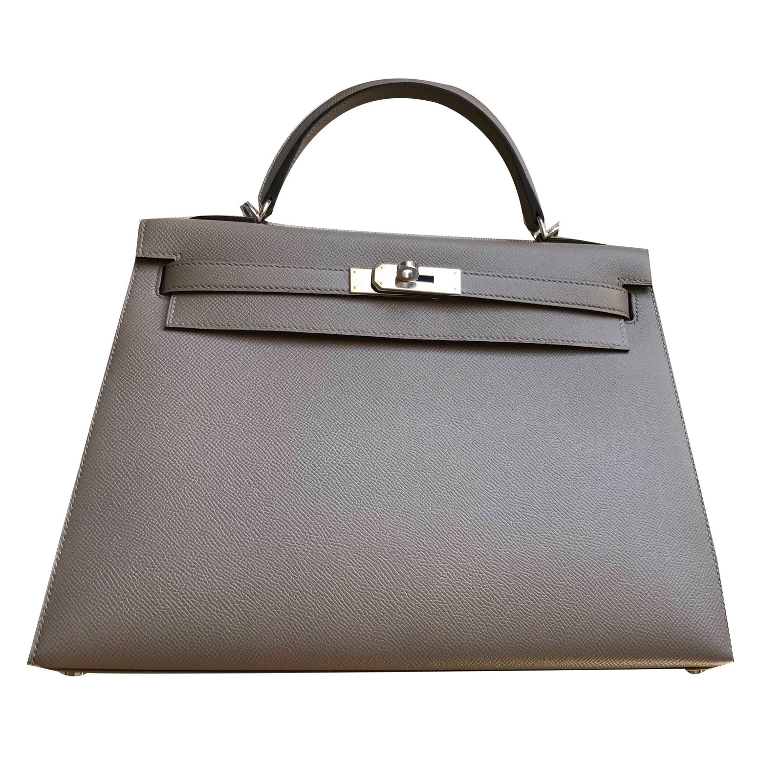 Kelly 25 leather handbag Hermès Grey in Leather - 36593628