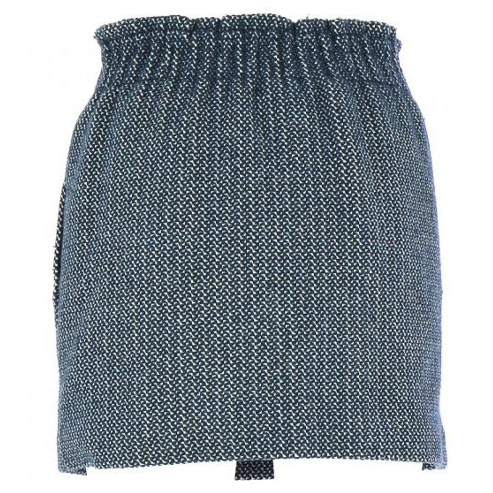 Jupe Plissée Maje Bleu Marine Taille 36 - Modèle Gibraltar En Coton, Comme Neuve