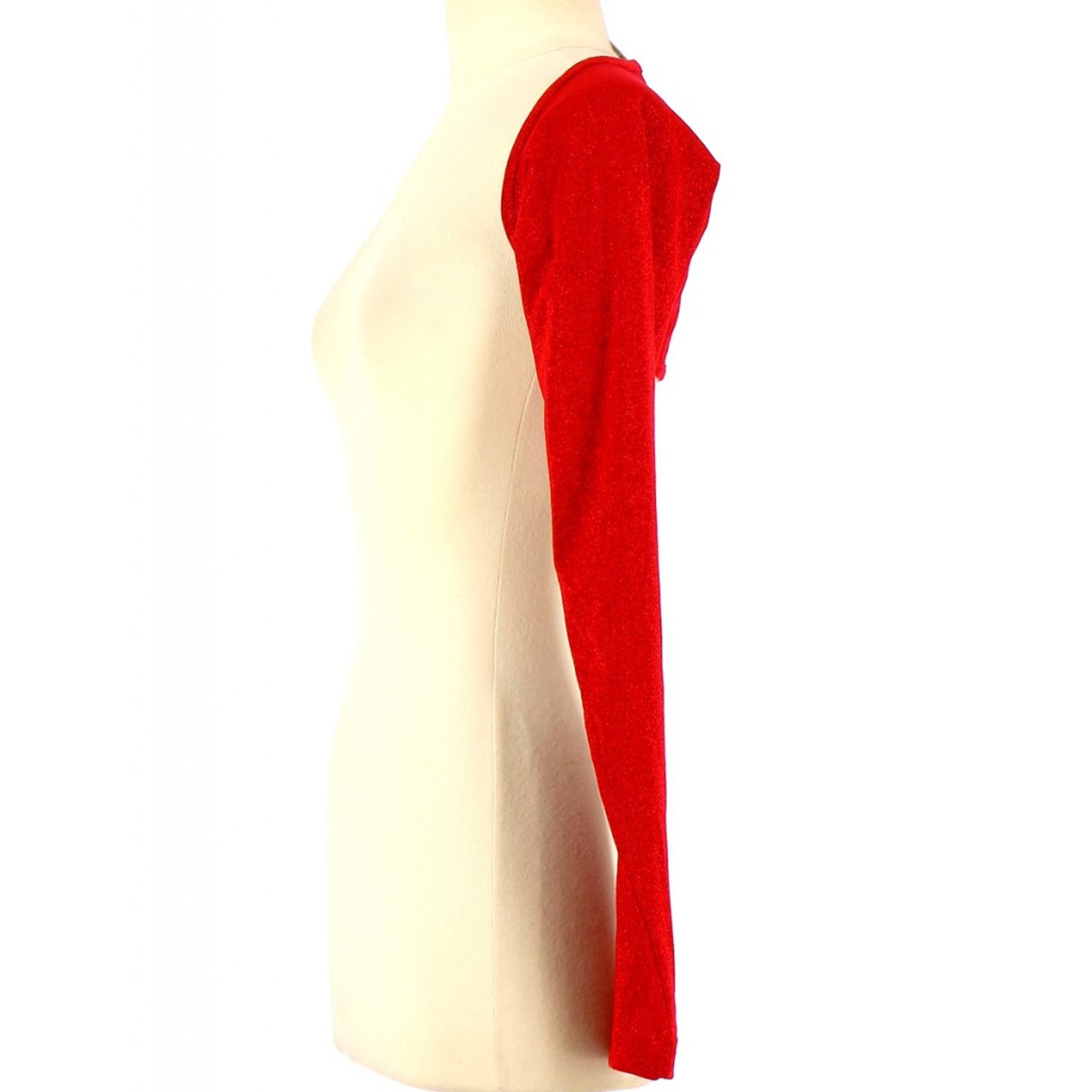 Cardigan Zippé Alain Manoukian Noir Motifs Baroques Rouges Taille L - Maille Viscose/polyester - Occasion Parfait état
