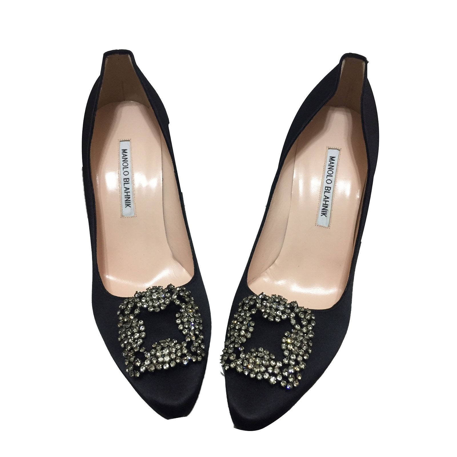 Escarpins Manolo Blahnik Noir Nubuck à Boucle - Taille 37 Et 39 - Neufs Sans Boîte