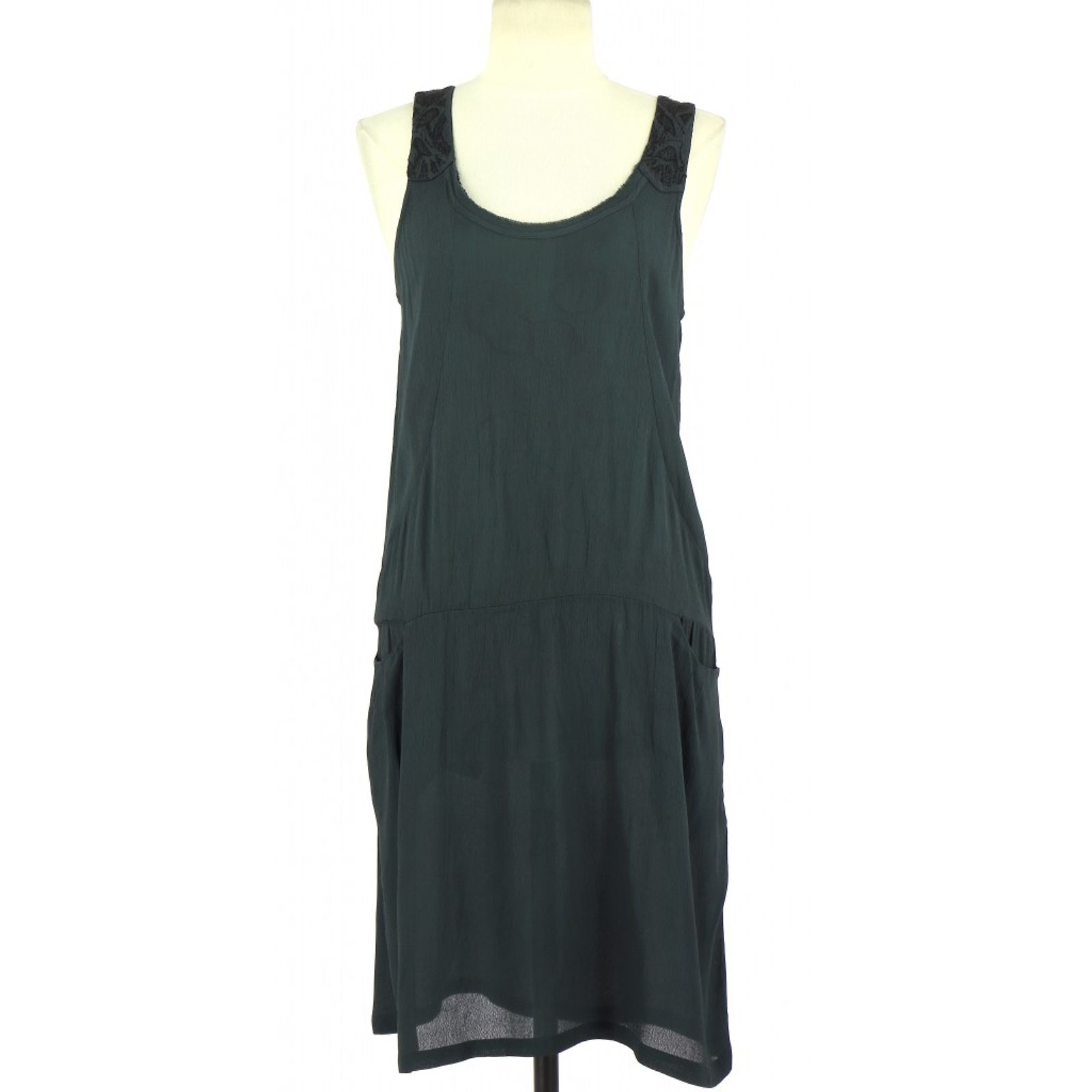Robe Maje Taille M Grise - Style Robe Pull - Occasion Très Bon État