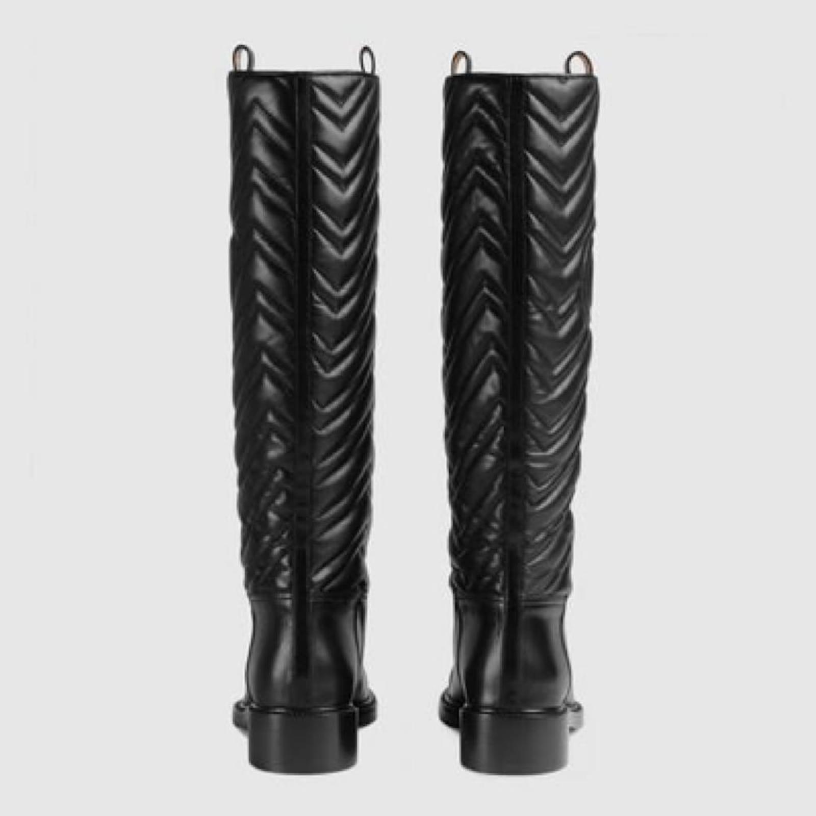 Gucci boots Black Leather ref.82169 Joli Closet