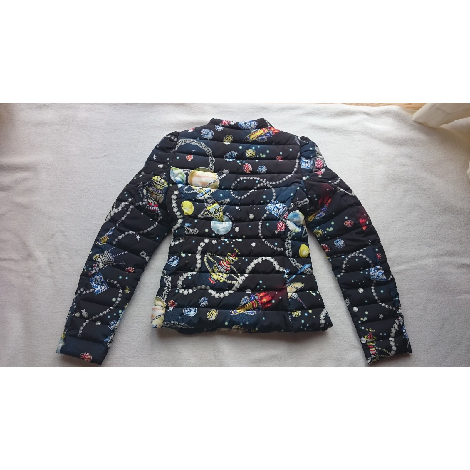 Love moschino space discount jewels print quilted coat