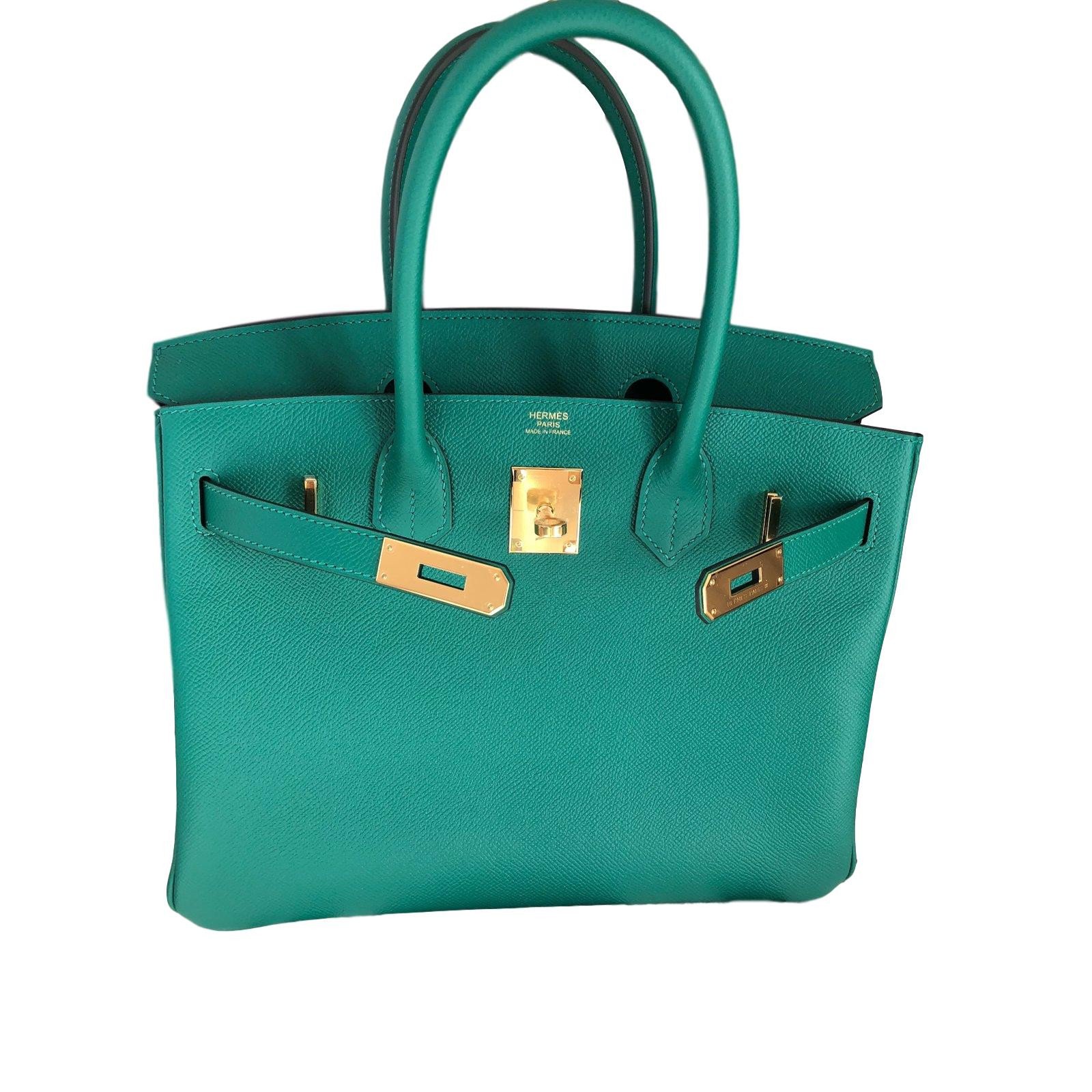 Hermès Birkin 30 vert vertigo Green Leather ref.82668 - Joli Closet