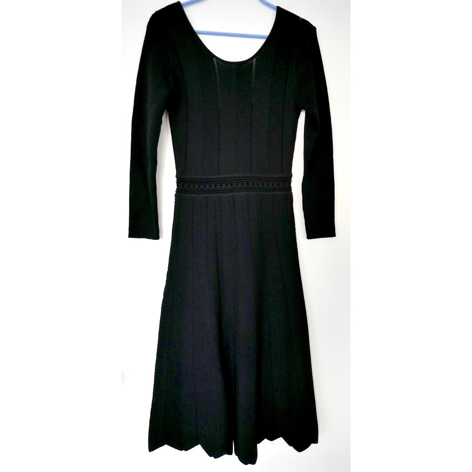 Claudie Pierlot robe ajour?�e noire Viscose ref.84087 - Joli Closet