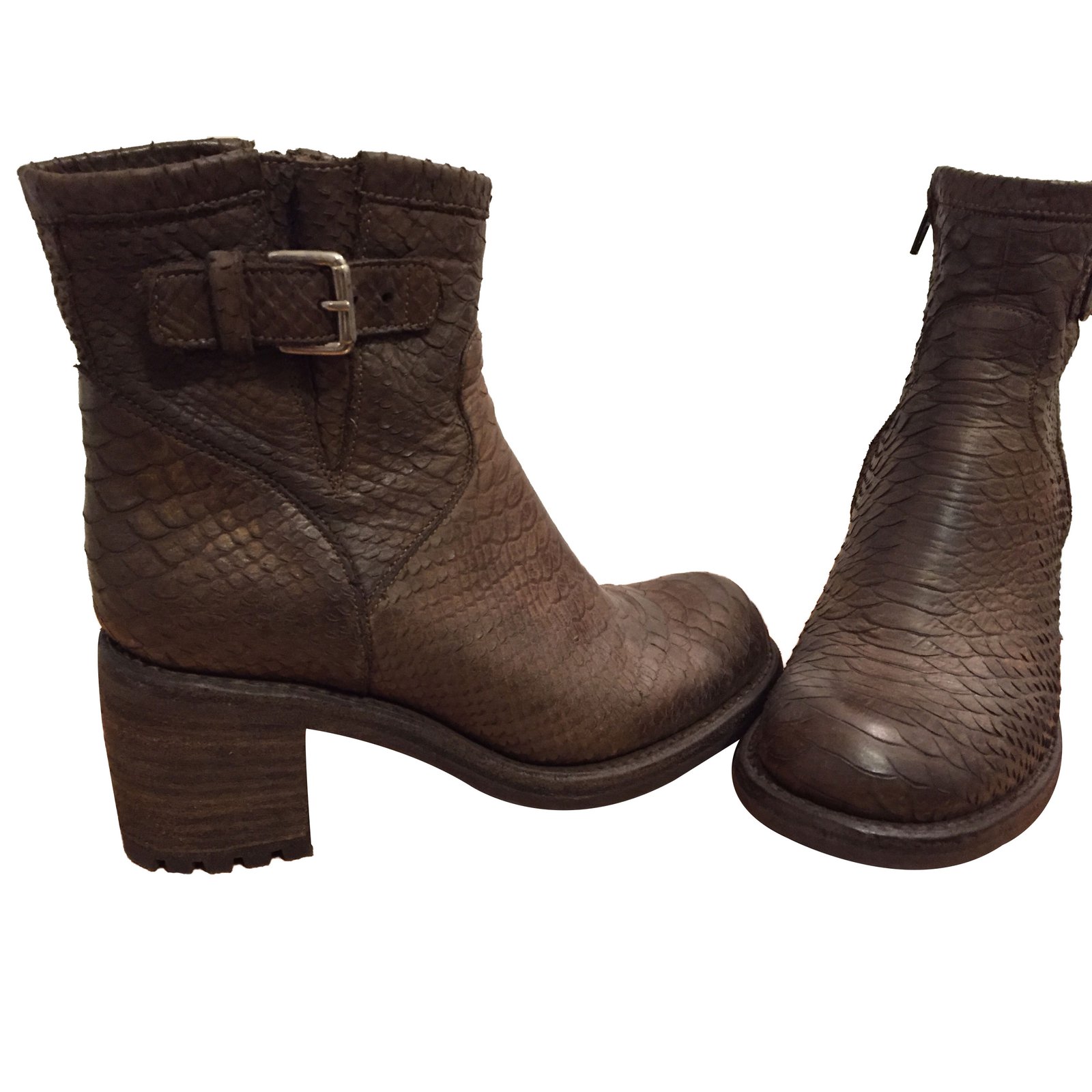biker boots croco
