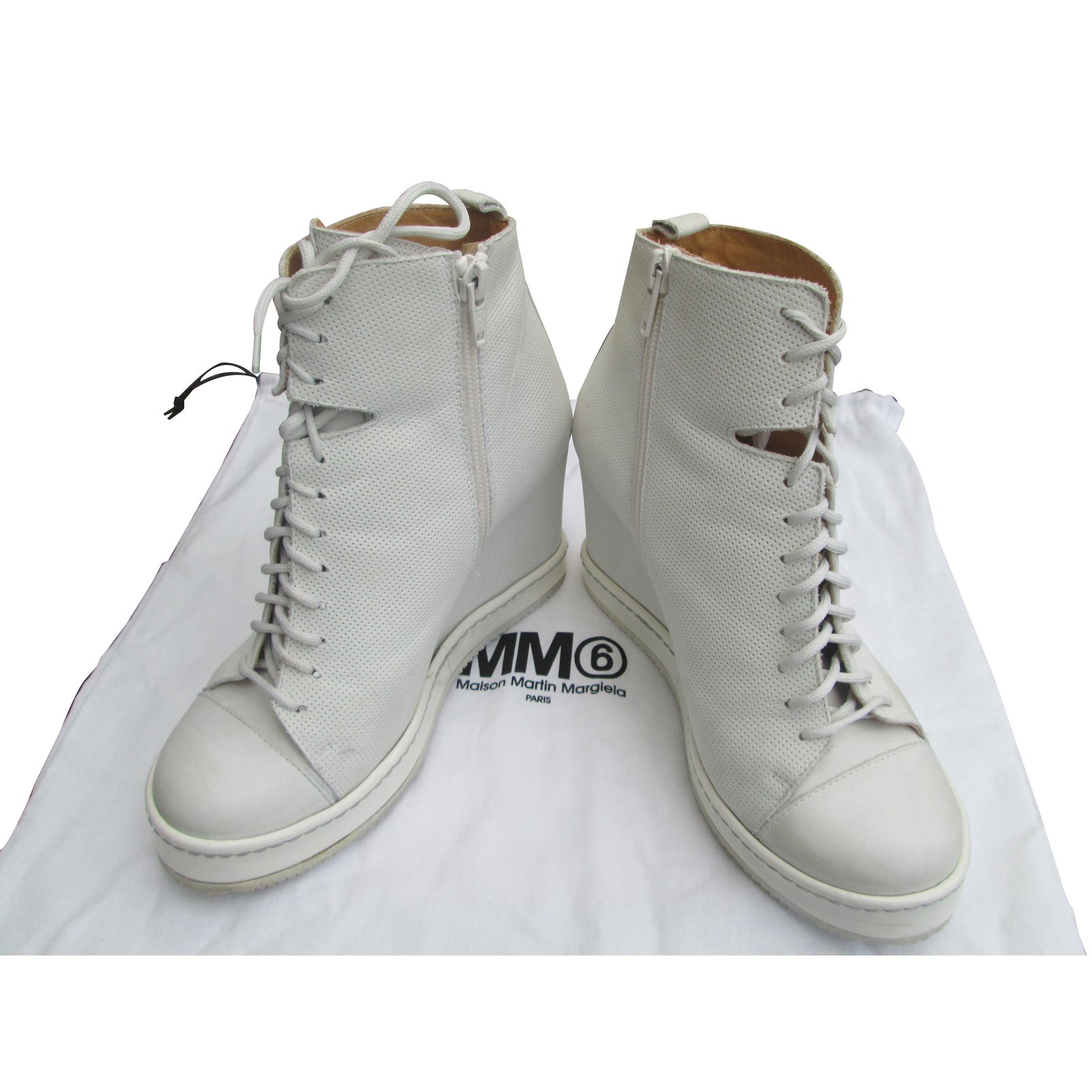Maison Martin Margiela boots White Leather ref.84651 - Joli Closet