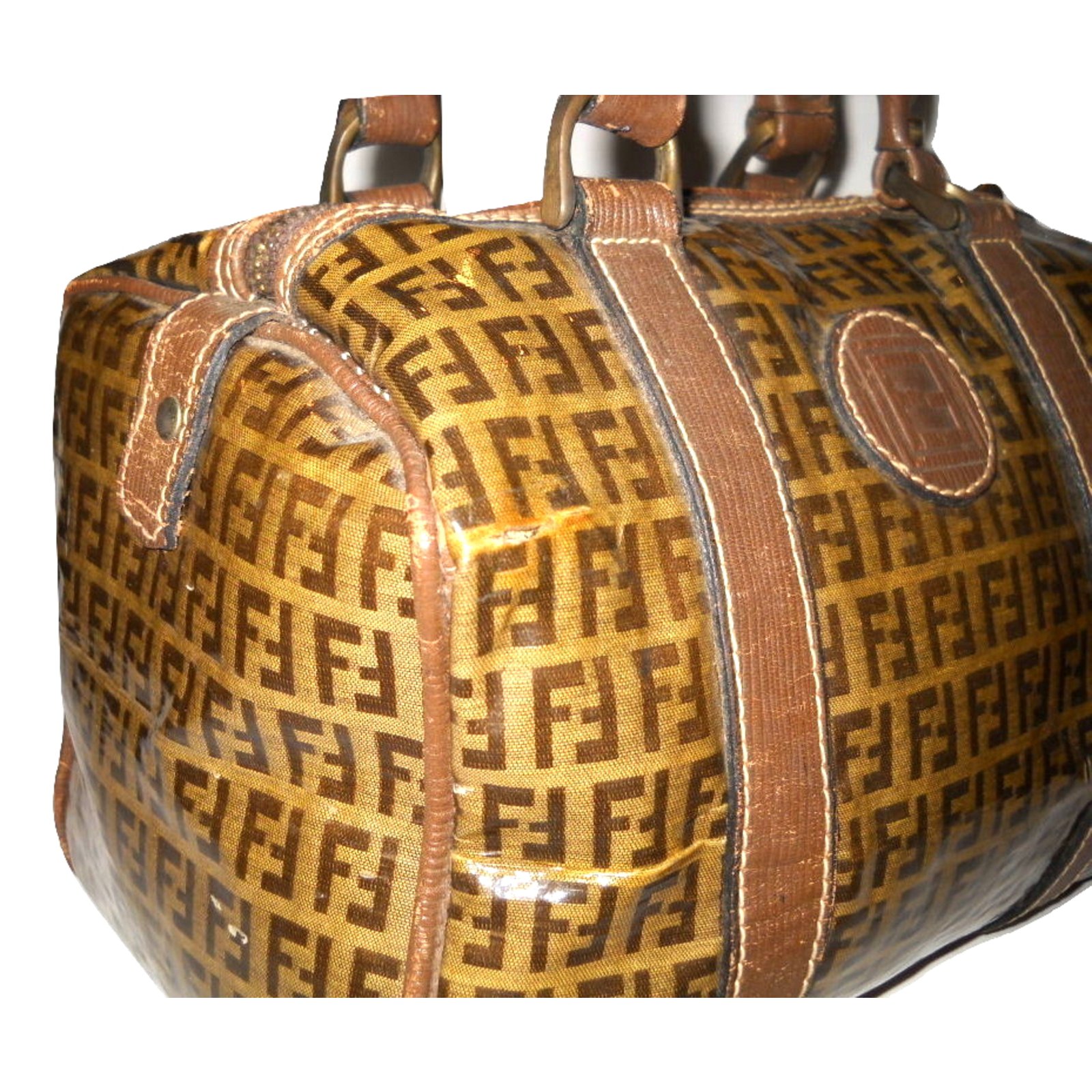 Fendi Coated Canvas Handbag 14092 Brown Cloth ref.958047 - Joli Closet