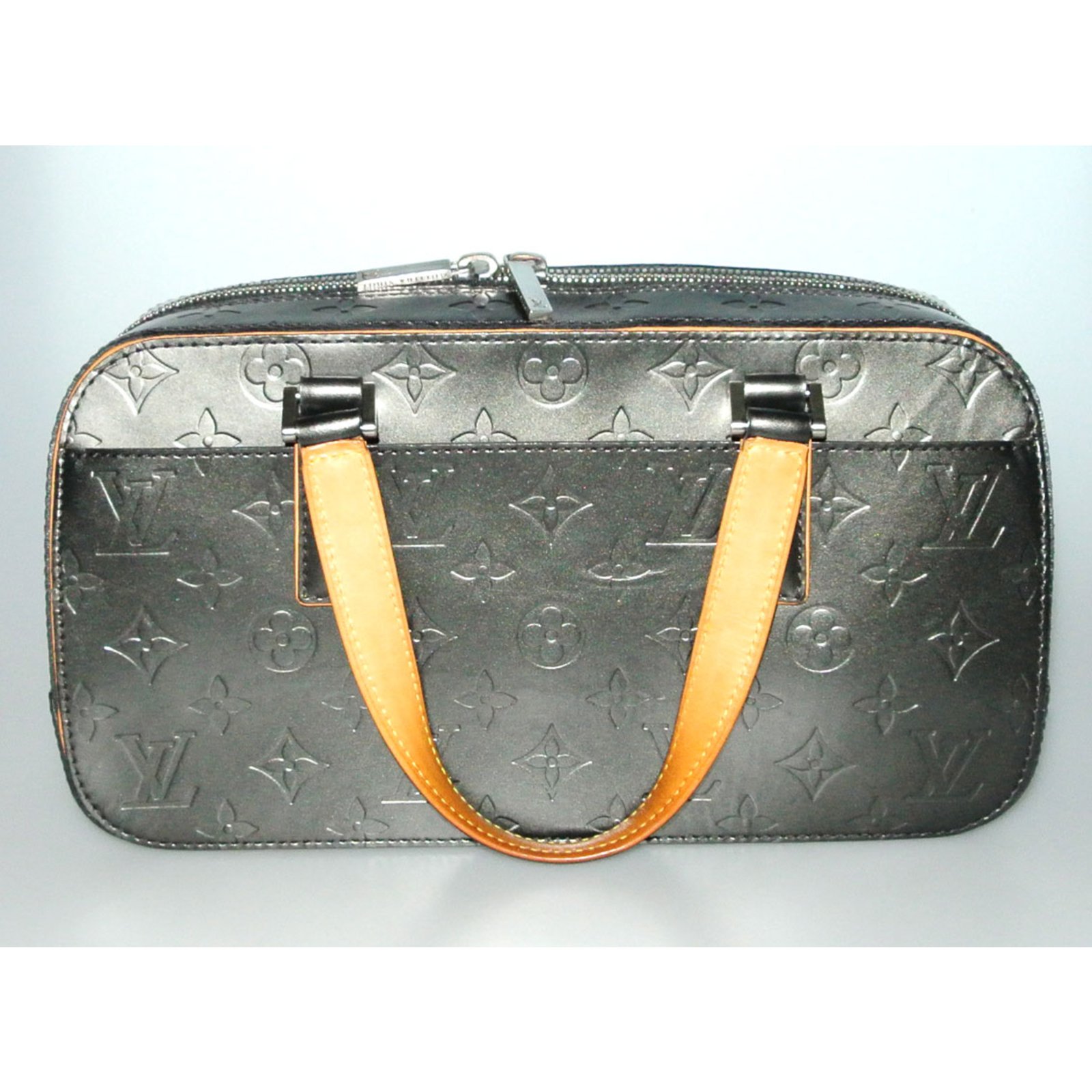 Louis Vuitton monogram metallic leather bag super steel! Grey ref.84939 -  Joli Closet