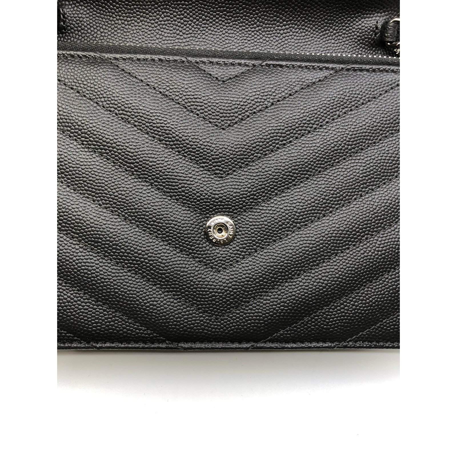 Yves Saint Laurent Pochette Cuir Gris anthracite ref.84965 - Joli Closet