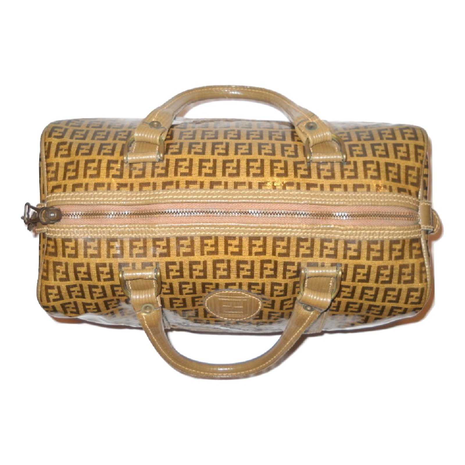 Fendi Zucchino Coated Canvas Handbag Brown Cloth ref.971583 - Joli