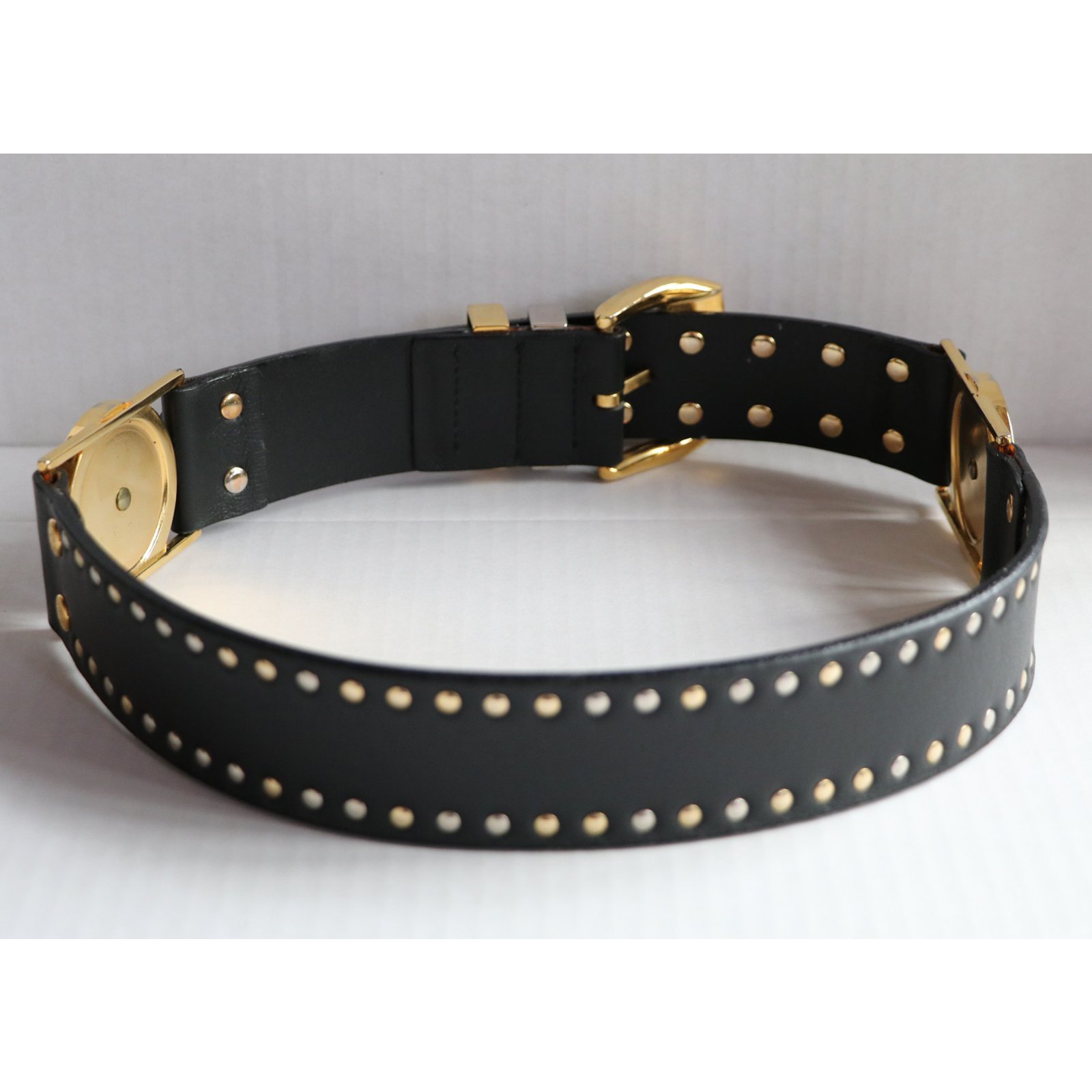 Versace belt Black Leather ref.430428 - Joli Closet