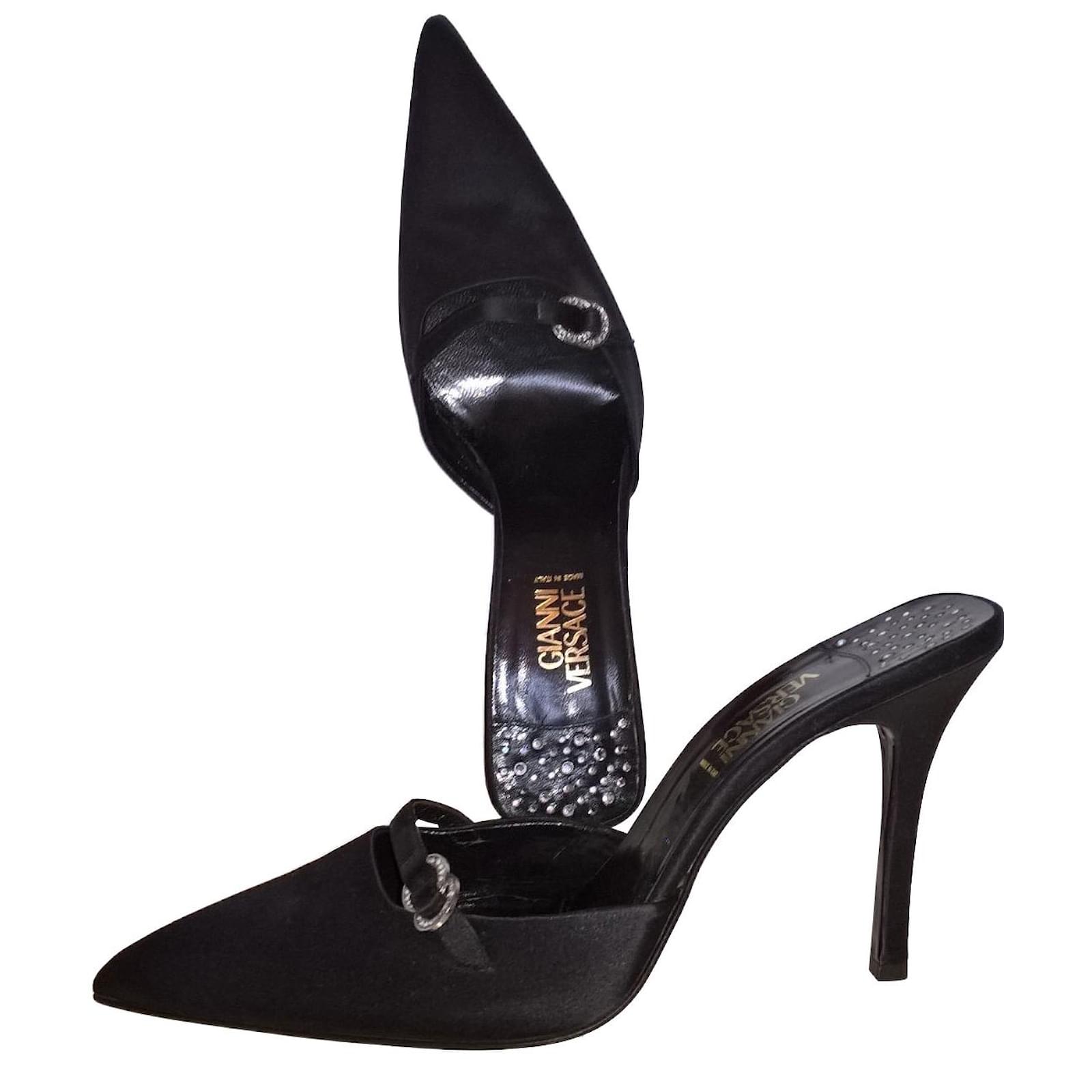 Gianni Versace Heels Black Satin ref.85389 Joli Closet
