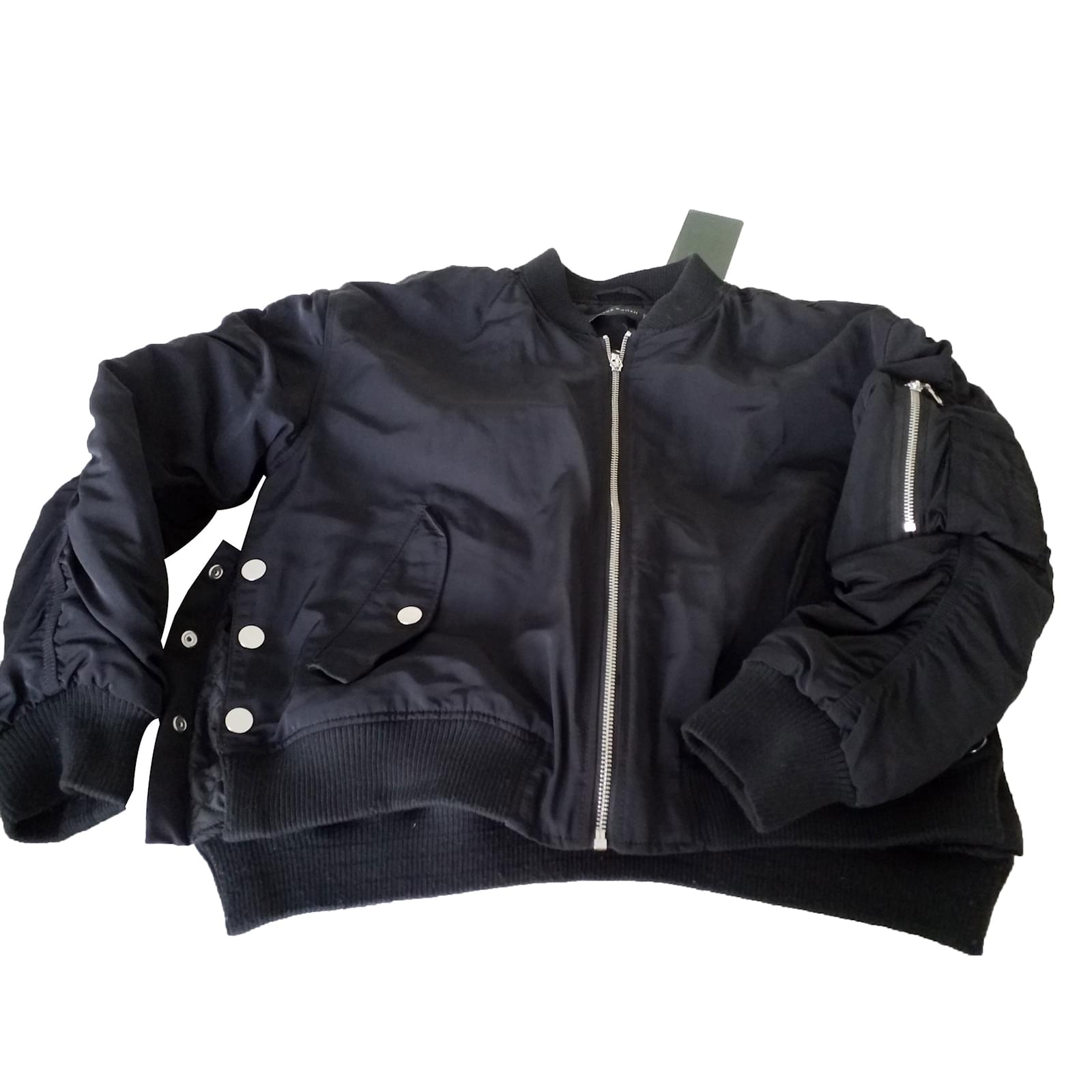 Zara Black bomber jacket Polyester ref.85757 Joli Closet