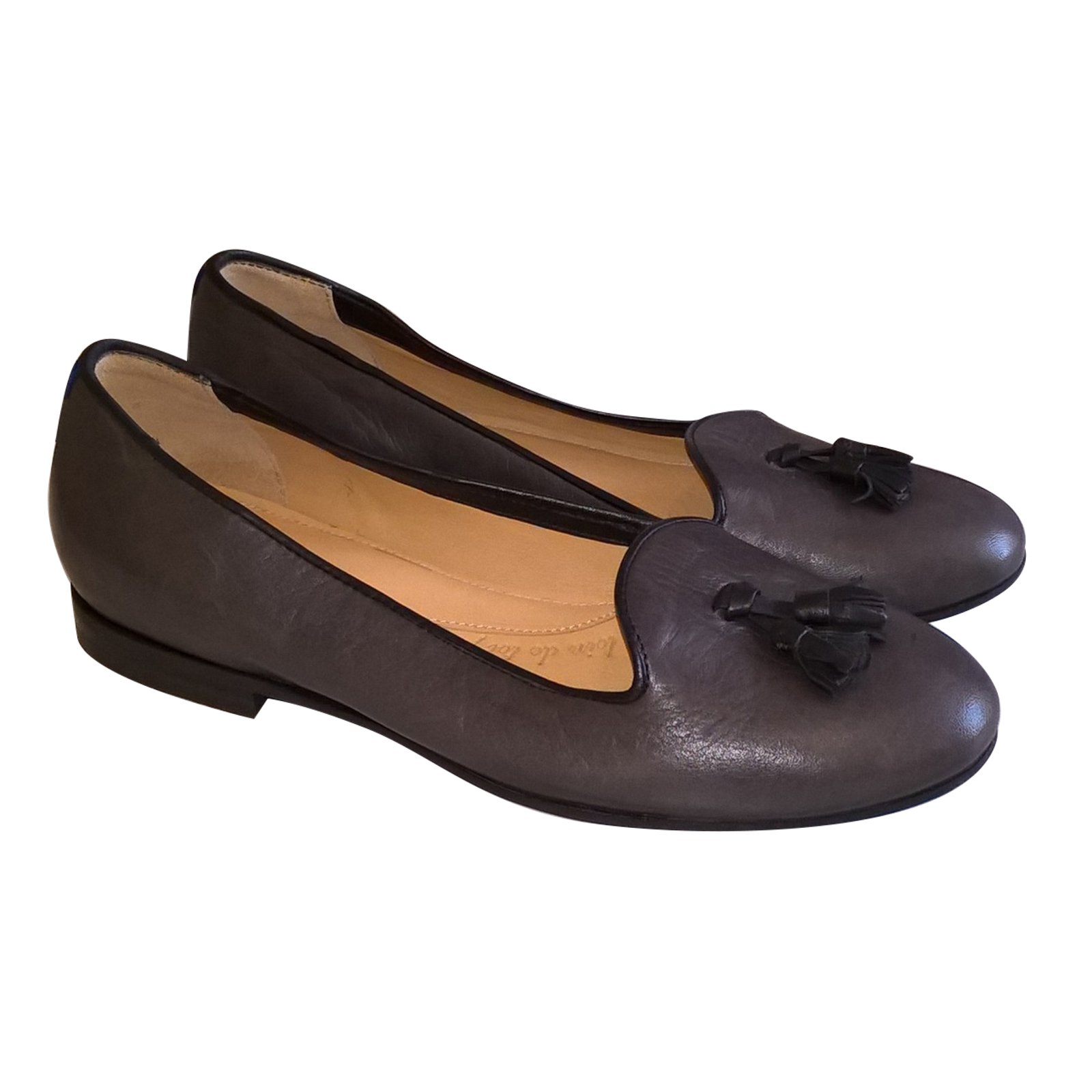 chatelles slippers 36 Grey Leather ref.86637 - Joli Closet