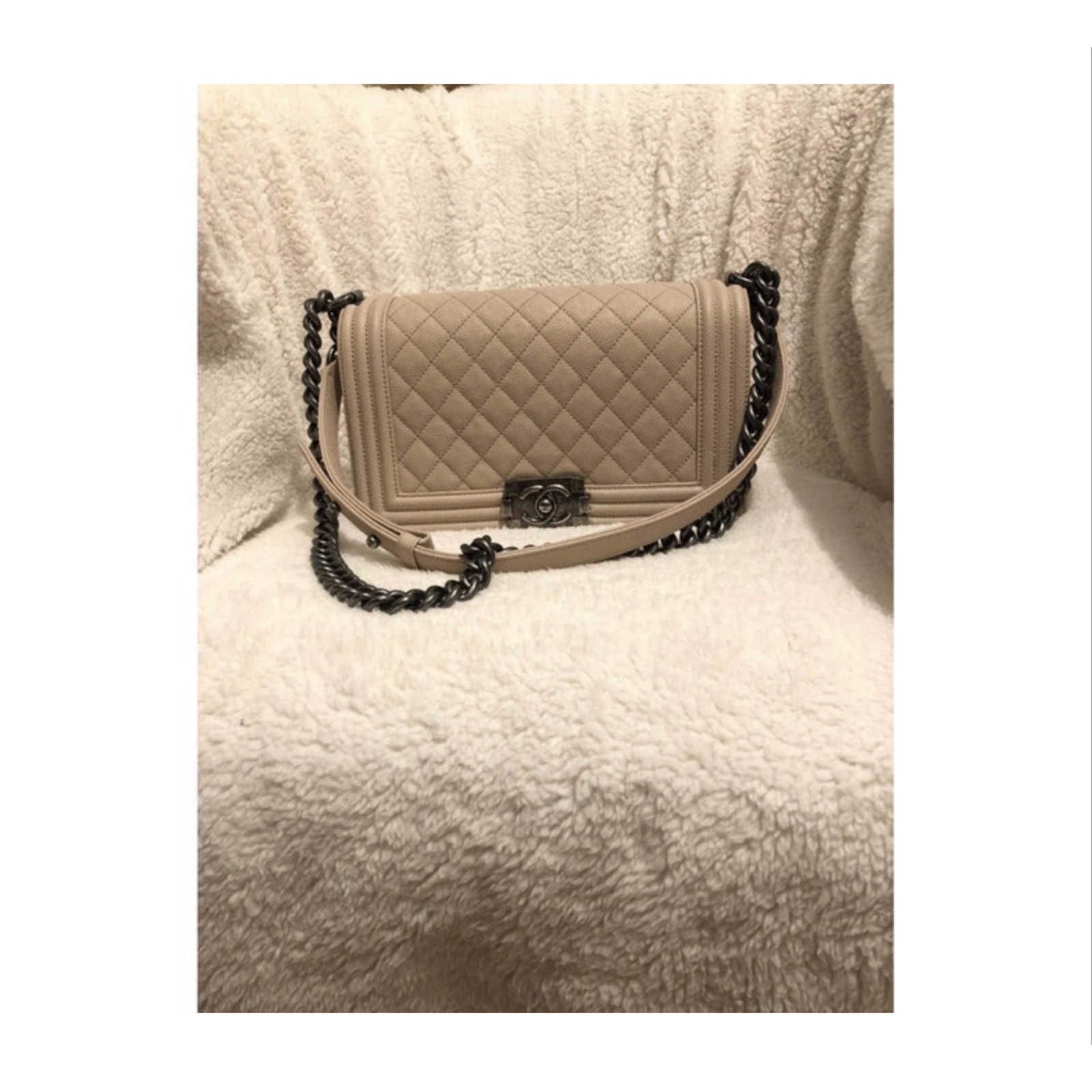 Chanel boy Cream Leather ref.86962 - Joli Closet