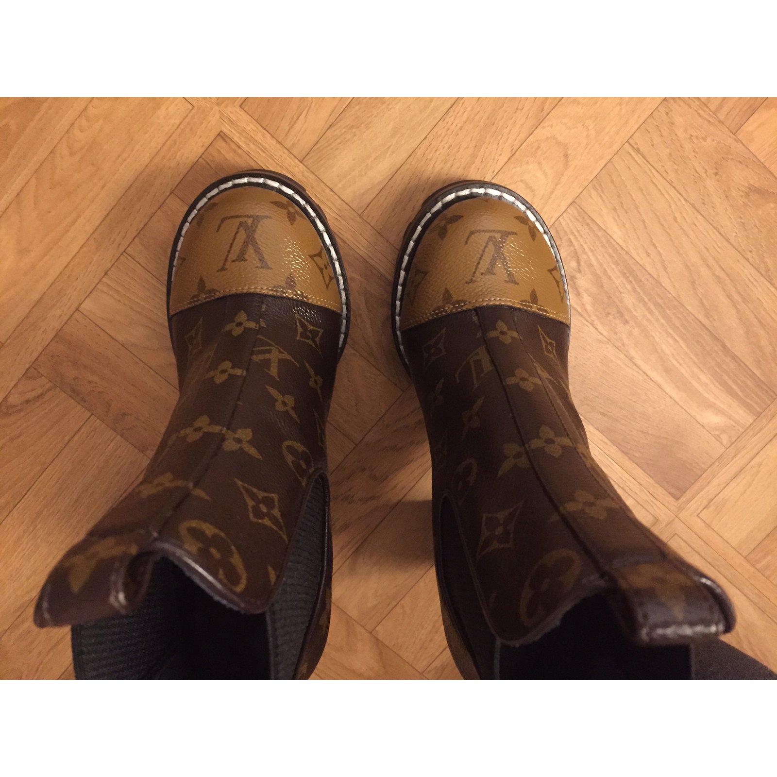 Louis Vuitton Star Trail Boot Ankle Boots Leather Dark brown ref.87808 - Joli Closet