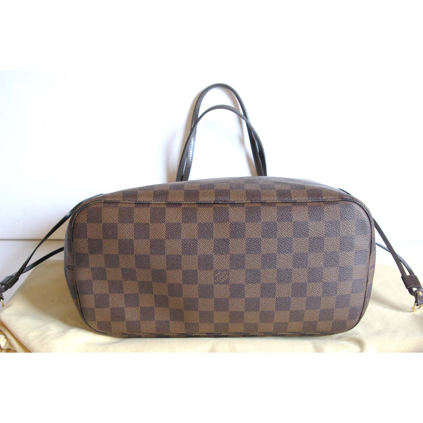 Neverfull leather tote Louis Vuitton Brown in Leather - 35762569