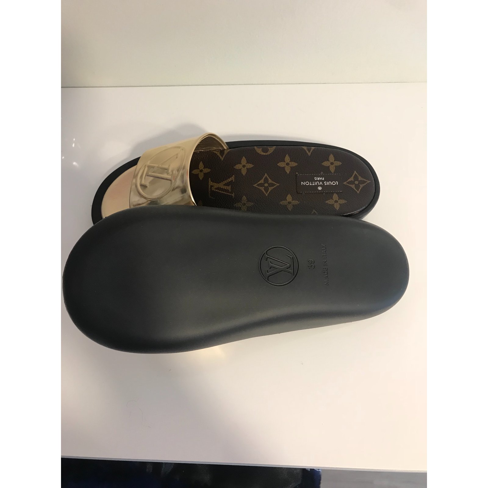 Louis Vuitton Sunbath Flat Mule Sliders Brand New With Box And Dustbags