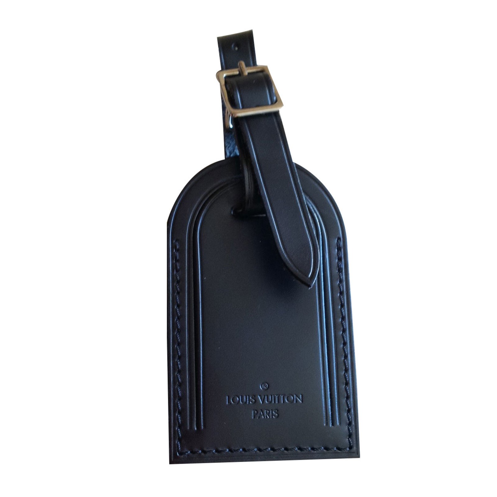 Louis Vuitton Name Tag w/ TO Initials Leather Goldtone Buckle Authenti –  PoshBagShop