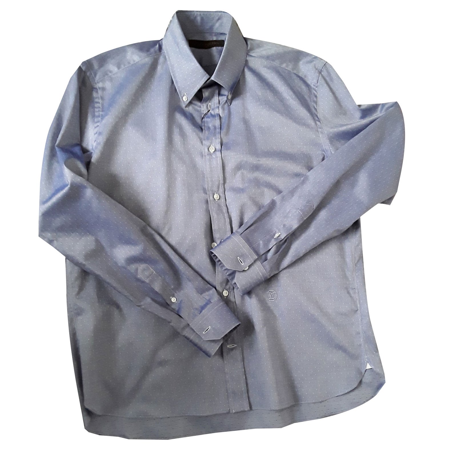 Louis Vuitton 4 L shirt Blue Cotton ref.106502 - Joli Closet