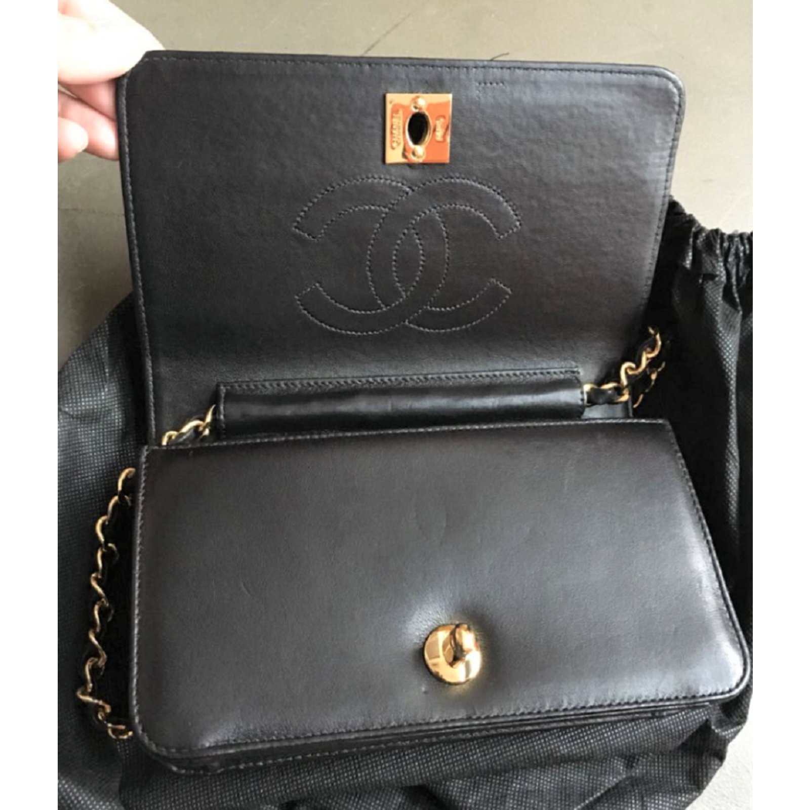 Chanel wallet Black Leather ref.307559 - Joli Closet