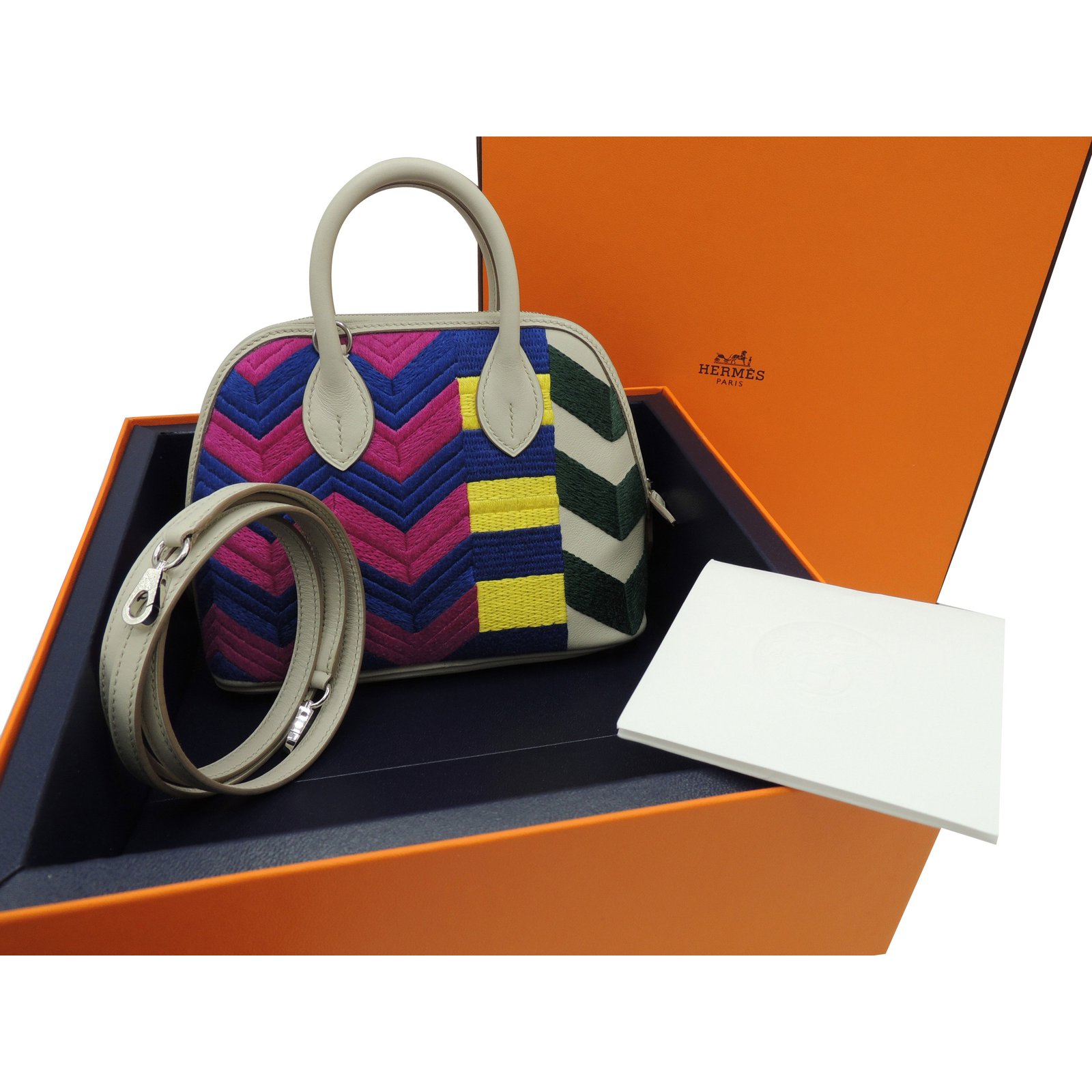 Hermès MINI BOLIDE SERIES LIMITED ZIG ZAG Multiple colors Leather ref.89428  - Joli Closet
