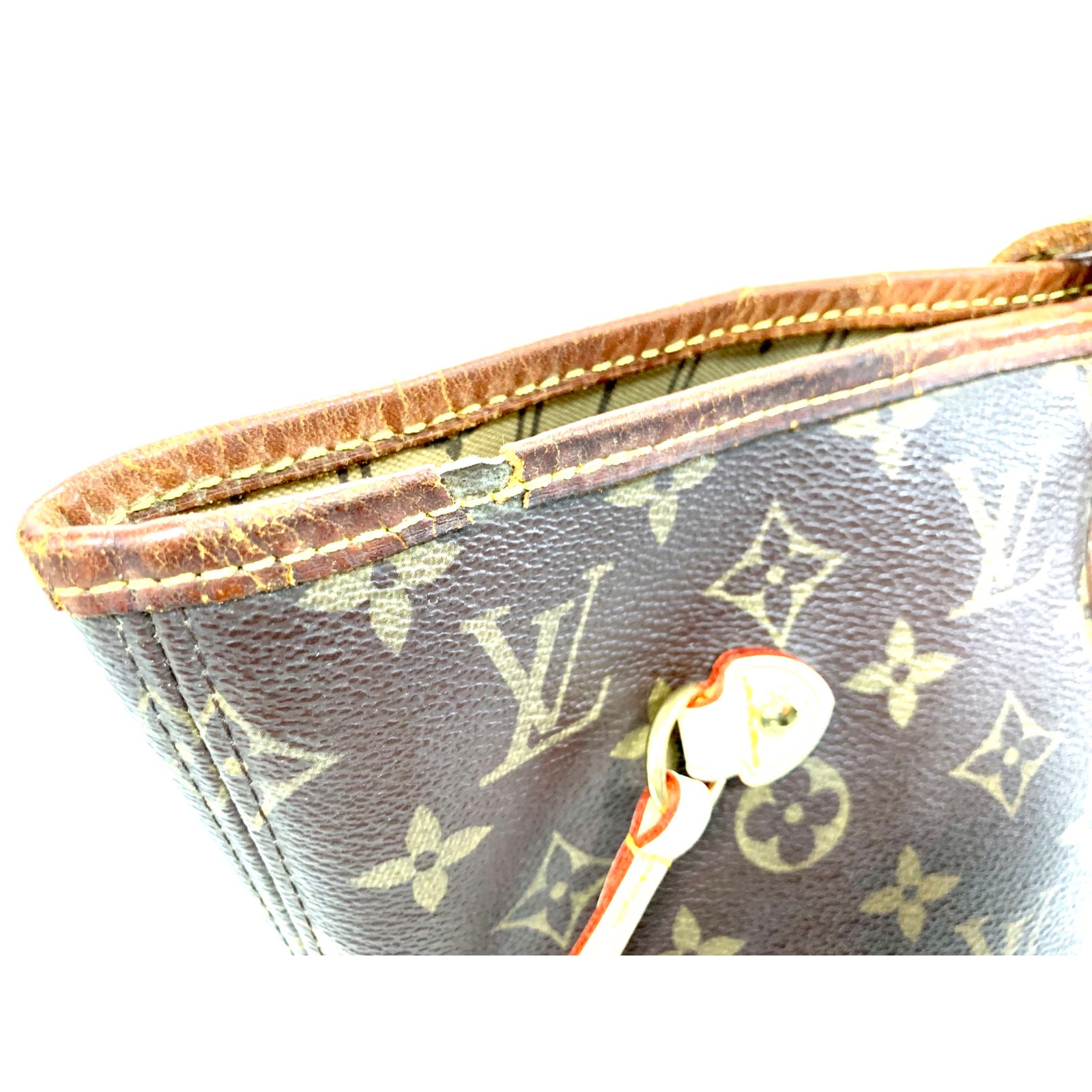 Louis Vuitton NEVERFULL MM MONOGRAM Brown Leather ref.89438 - Joli