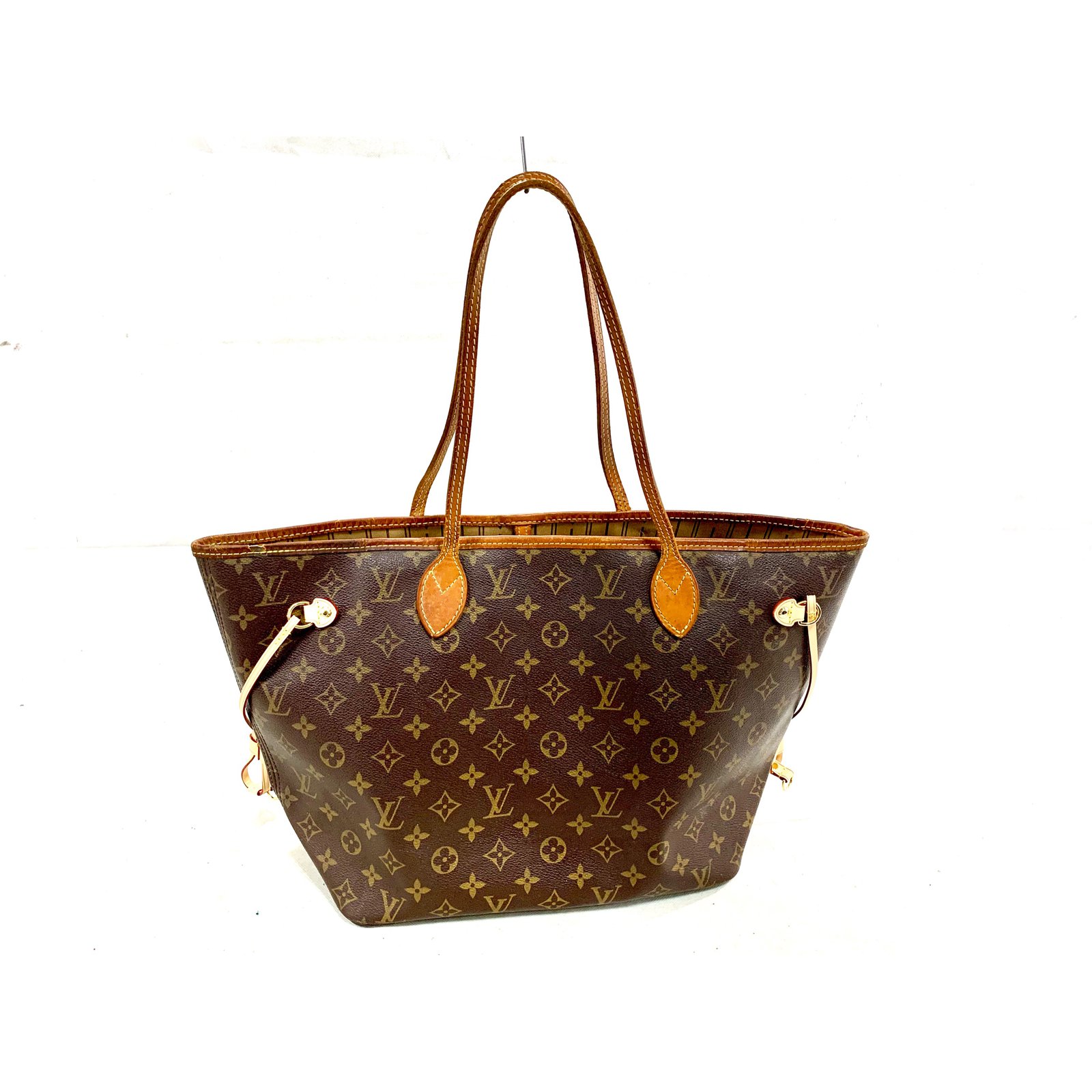 Neverfull leather tote Louis Vuitton Brown in Leather - 31408448