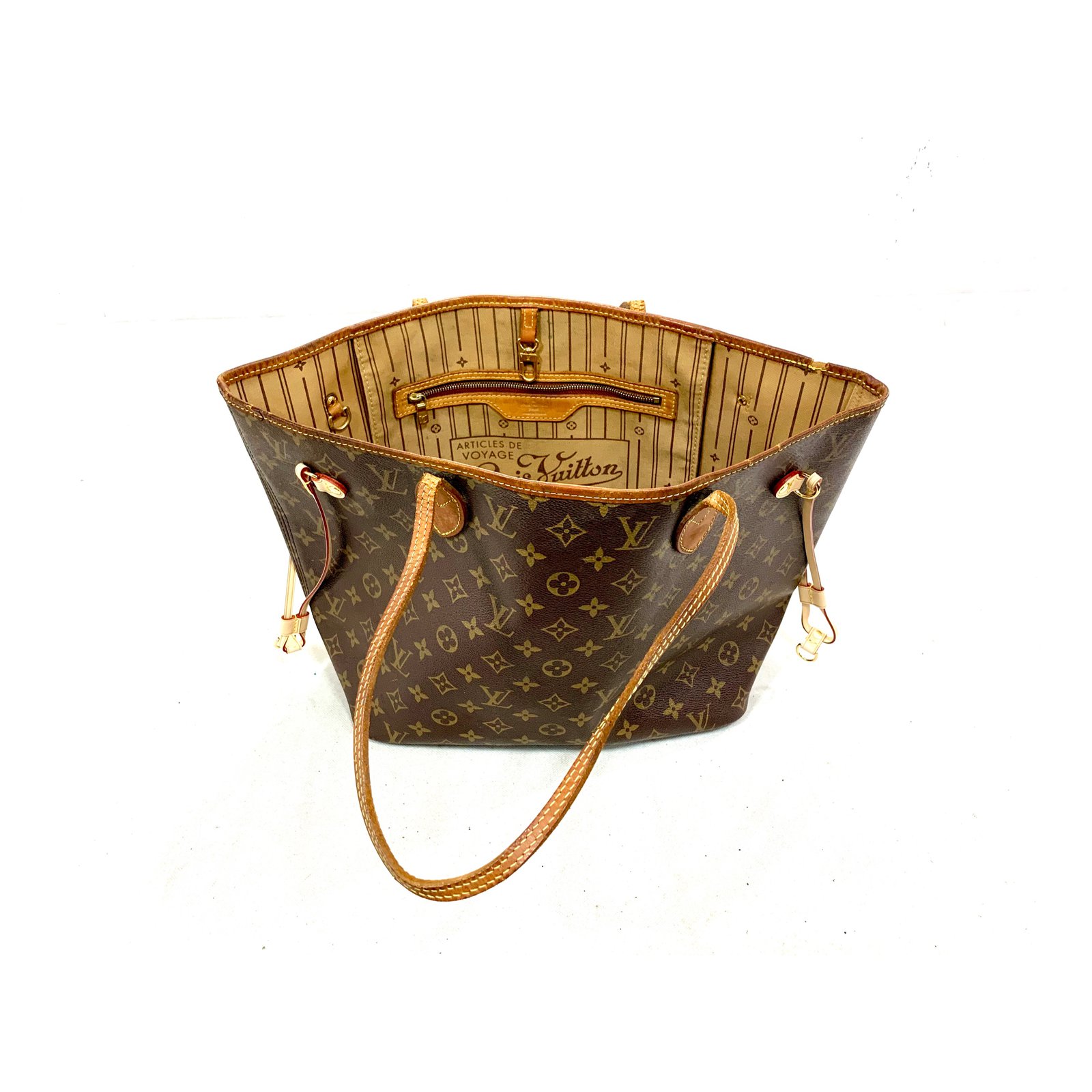 Louis Vuitton NEVERFULL MM MONOGRAM Brown Leather ref.89438 - Joli