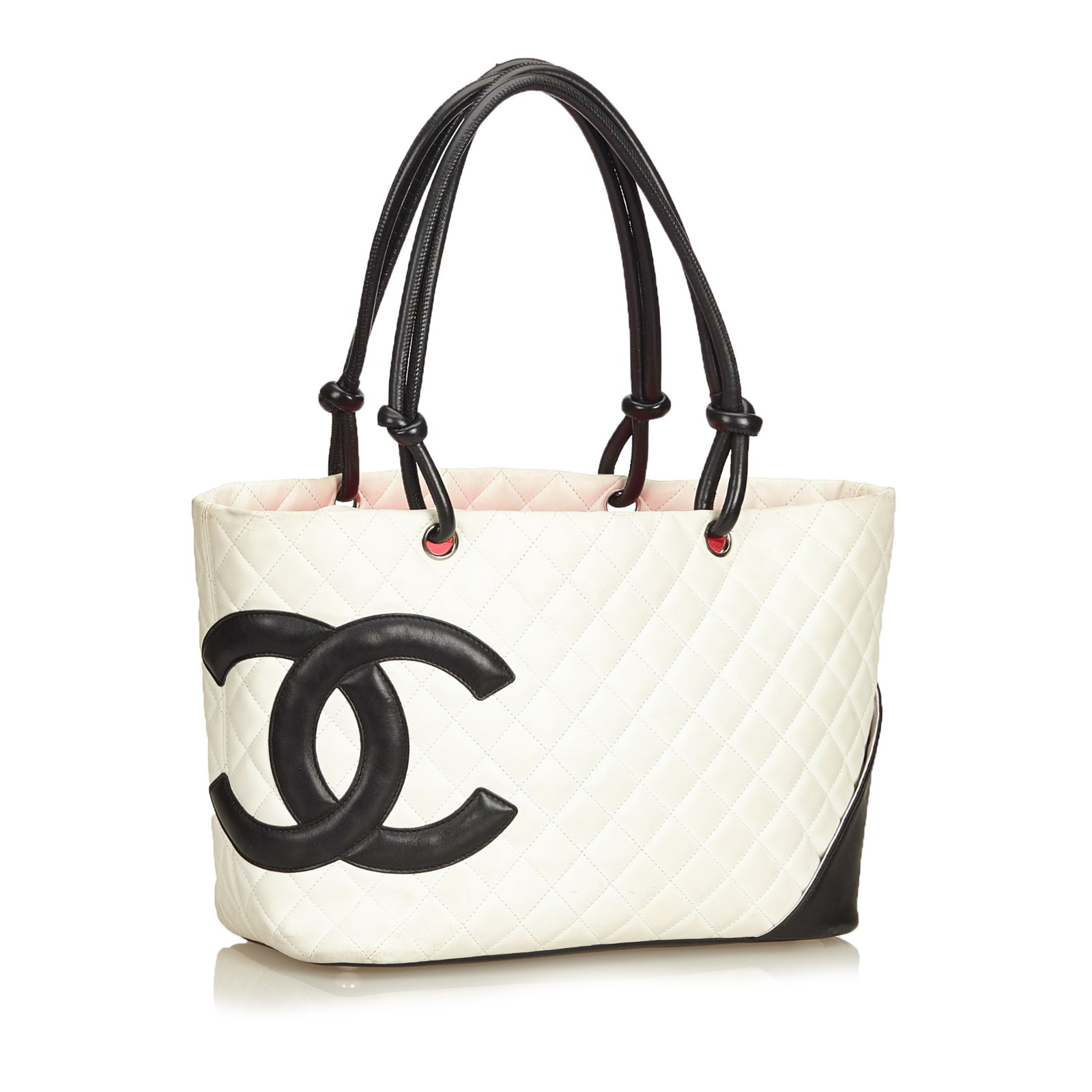 Chanel Cambon Line Tote Bag Black White Leather ref.89522 - Joli Closet
