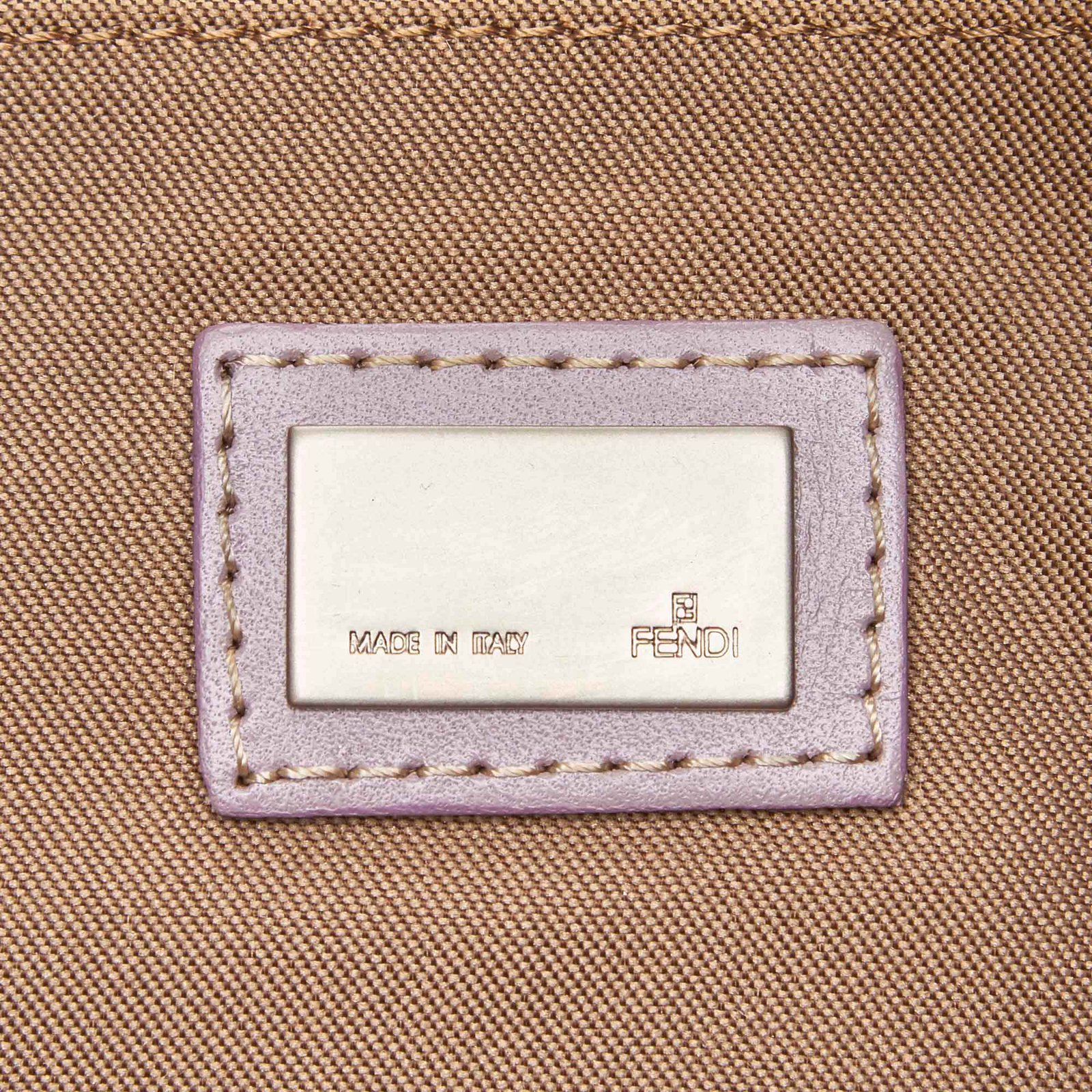 Fendi Pink Zucchini Jacquard Baguette Beige Golden Leather ref.332330 -  Joli Closet