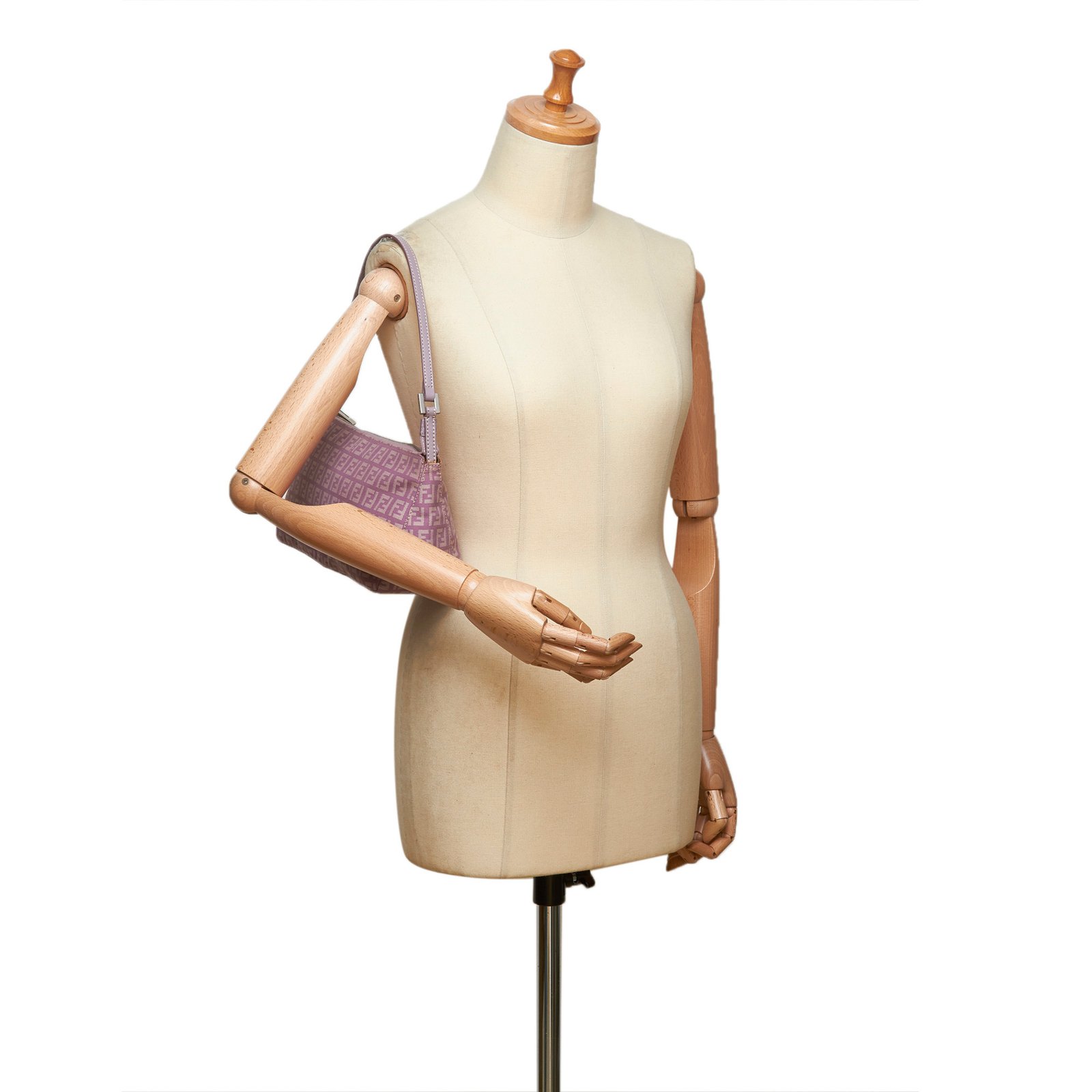 Fendi Zucchino Jacquard Baguette Pink Purple Leather Cloth ref.89539 - Joli  Closet