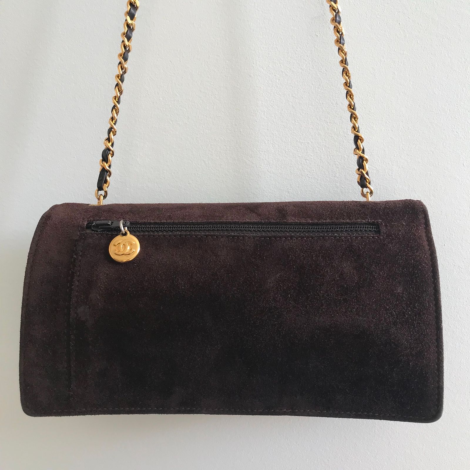 Chanel Suede Wallet on Chain Bag Brown Leather ref.JC89691 (Sold 