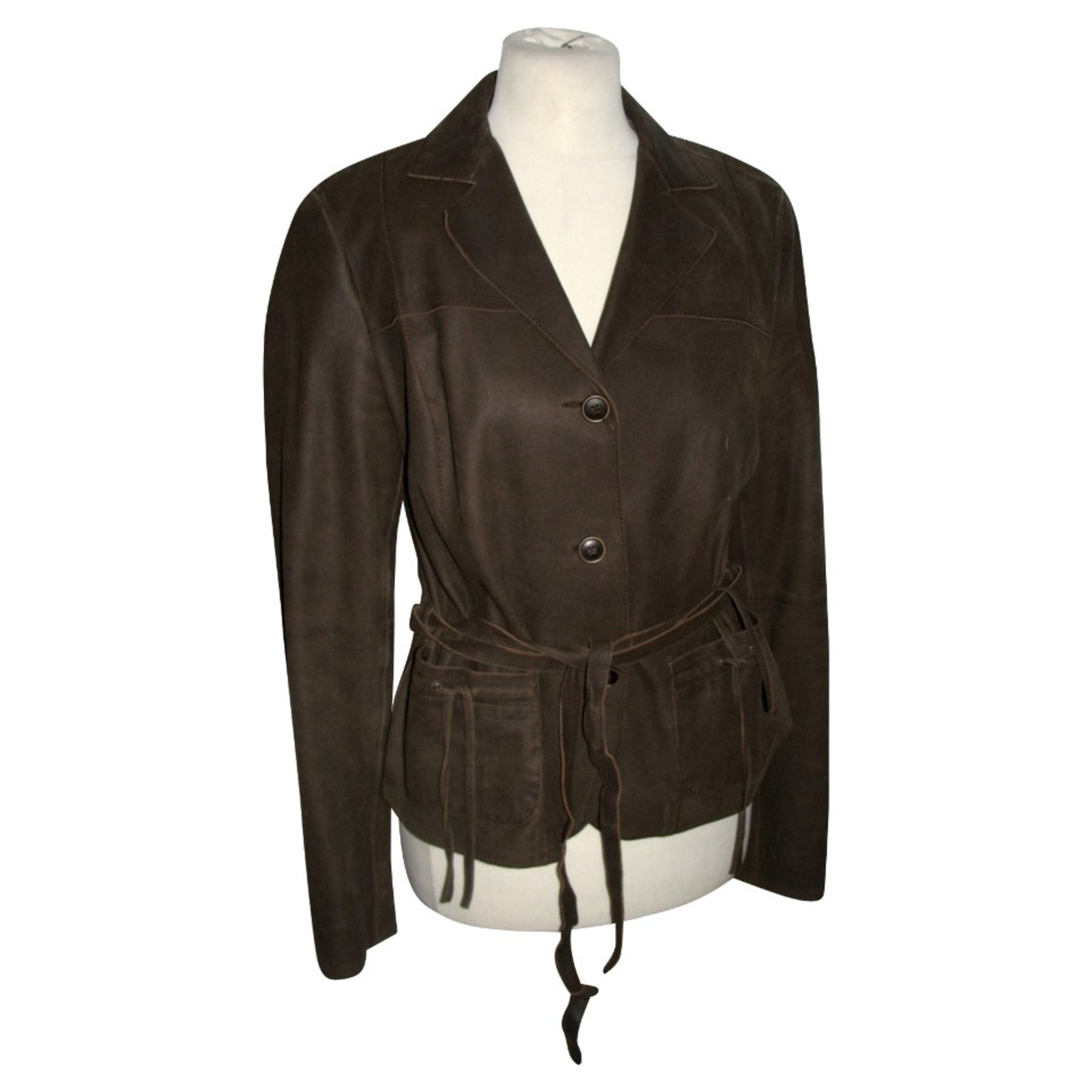 Max Mara Leather jacket Brown Suede ref.89727 - Joli Closet