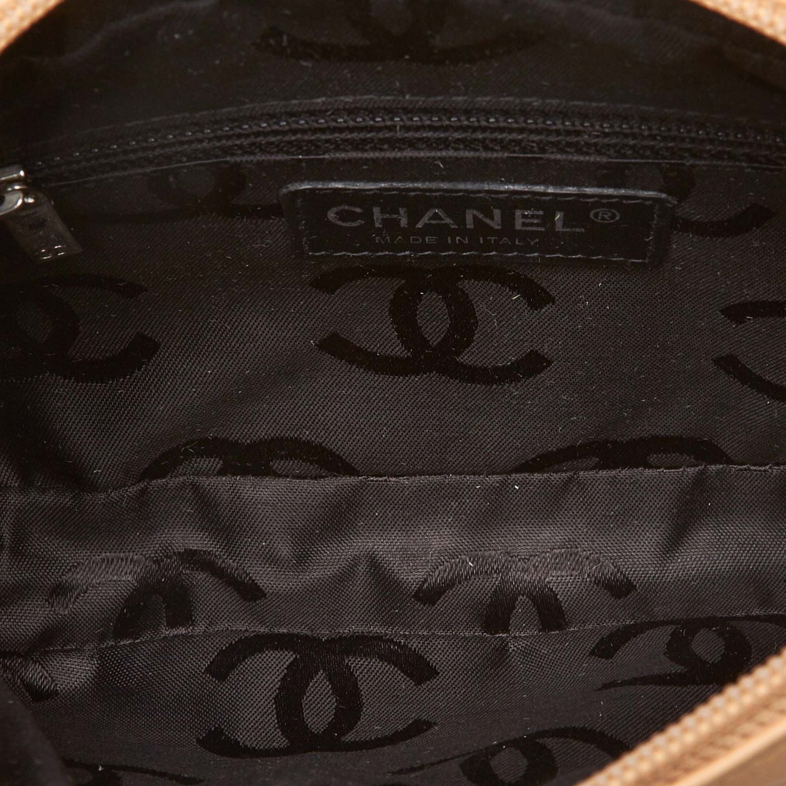 Chanel Cambon Line Pochette Brown Black Beige Leather ref.89754
