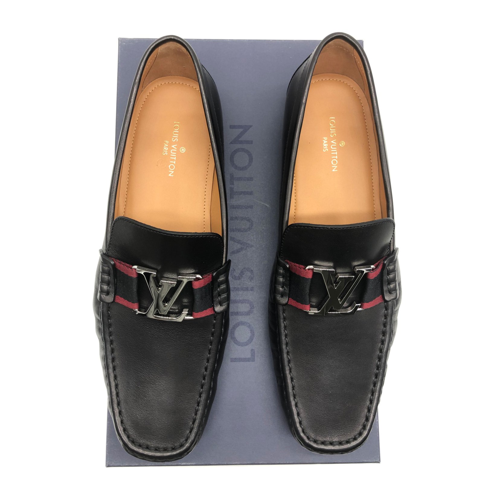 Mocassins montaigne en cuir Louis Vuitton Noir taille 9.5 US en Cuir -  35220344