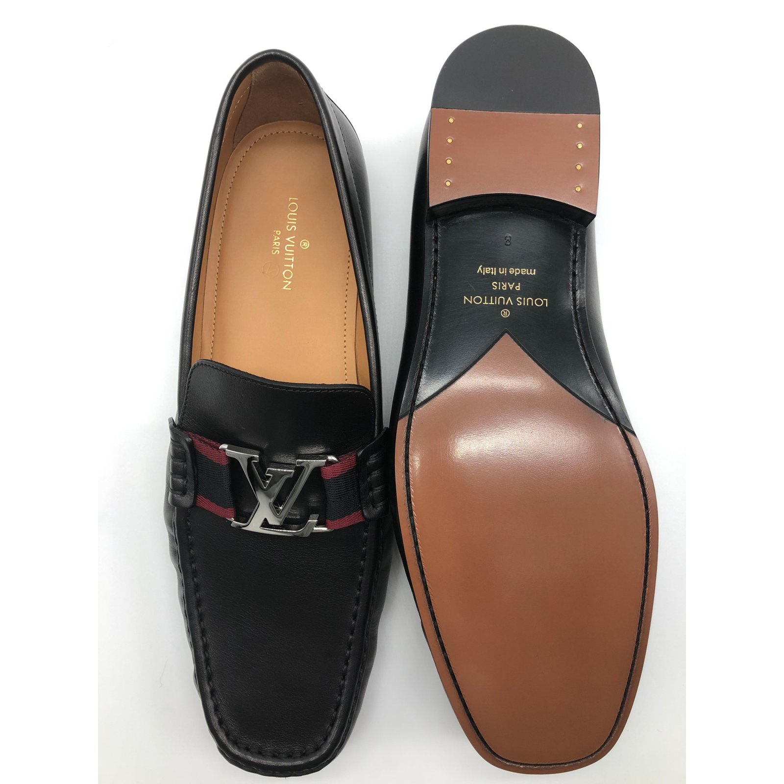 Mocassins montaigne en cuir Louis Vuitton Noir taille 9.5 US en Cuir -  35220344
