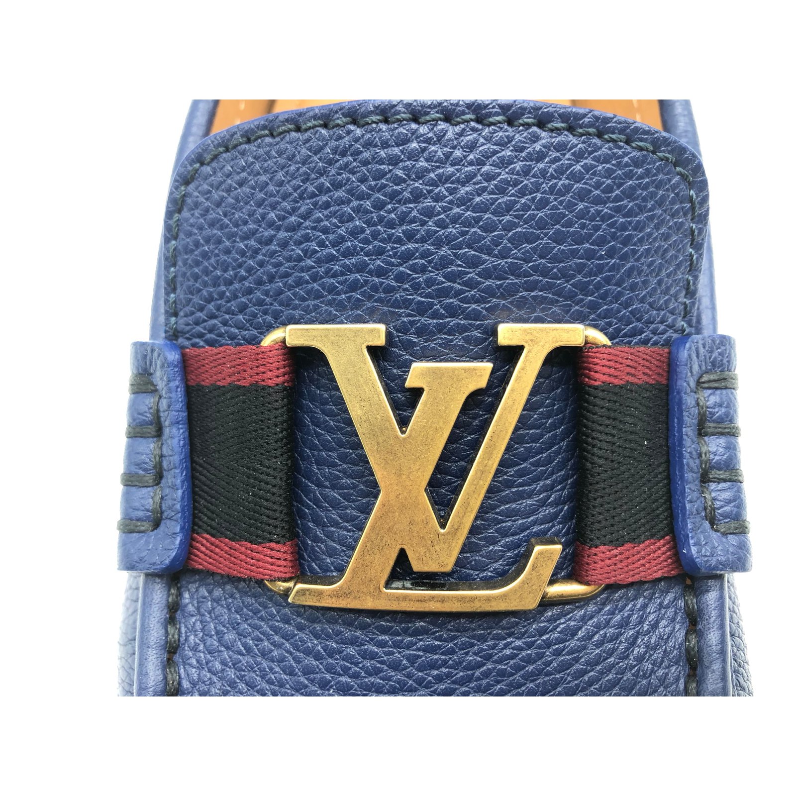Louis Vuitton Navy Blue Monte Carlo Leather Moccasin 7 – The Closet