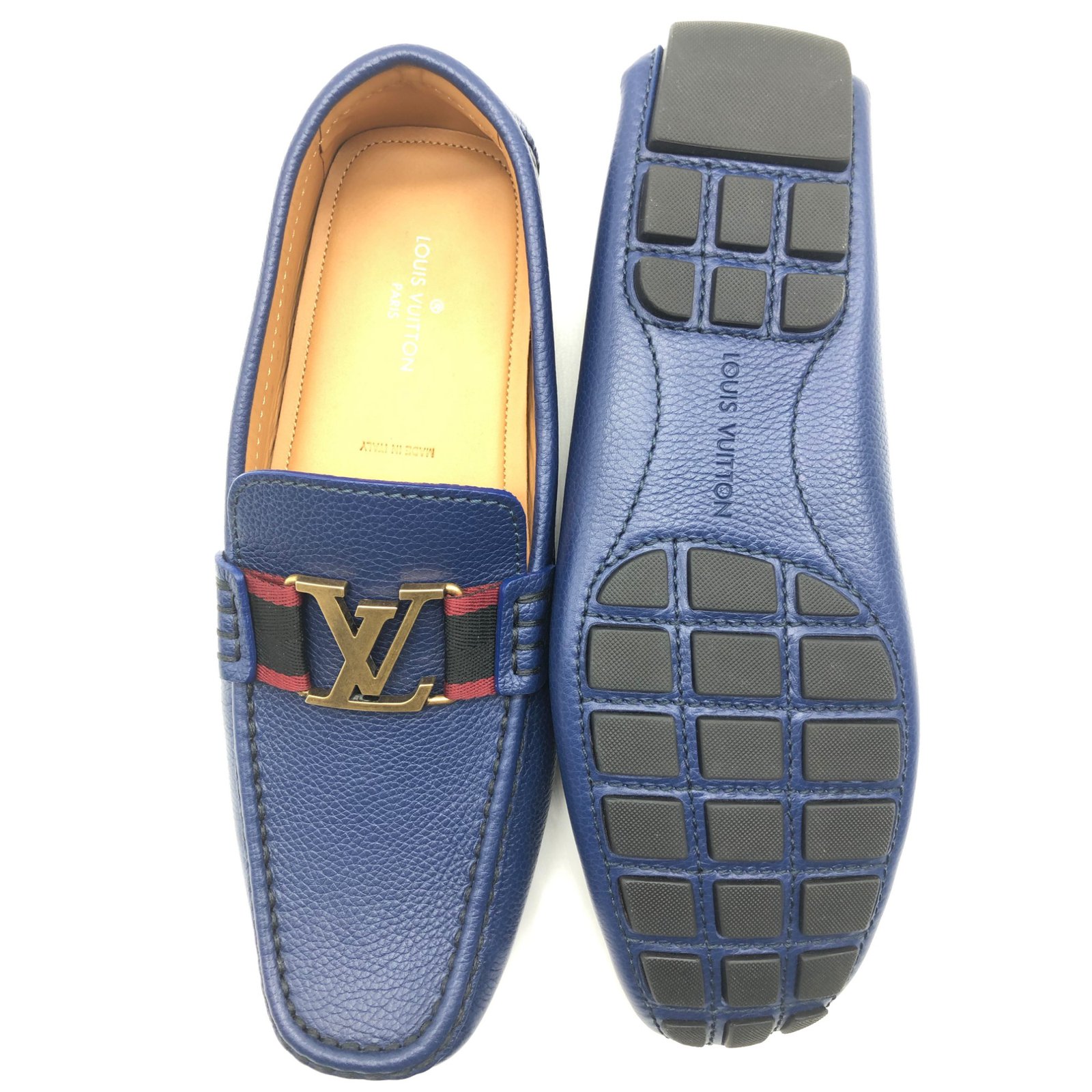 Louis Vuitton Men's Monte Carlo Moccasin Loafers Leather Blue 2080191